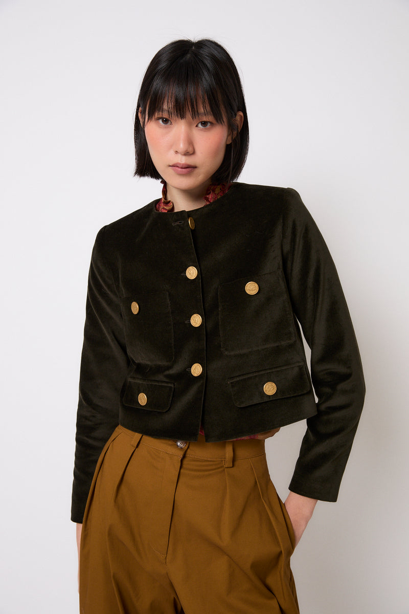 CHAQUETA AINA VELVET KAKI