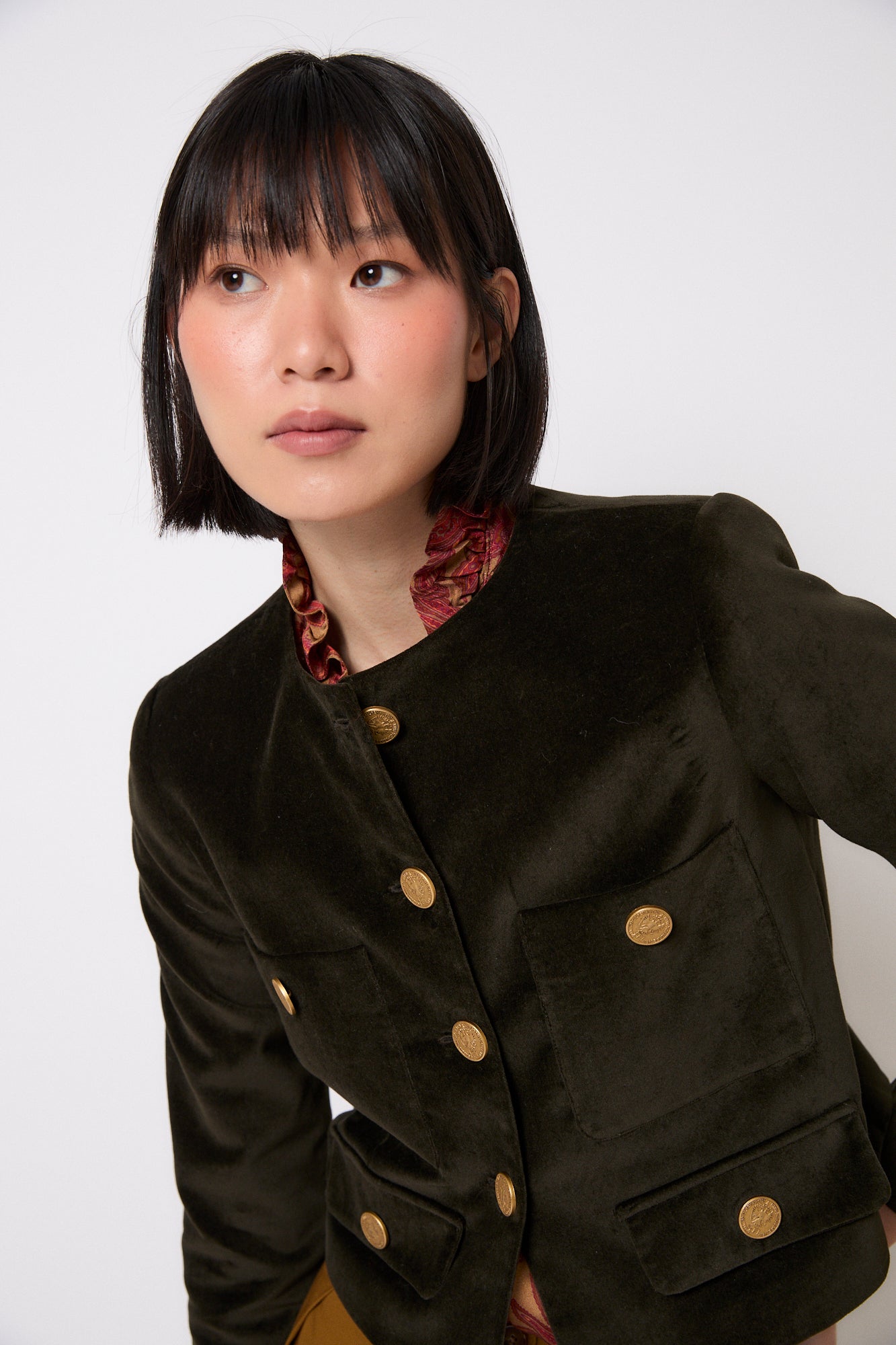 CHAQUETA AINA VELVET KAKI