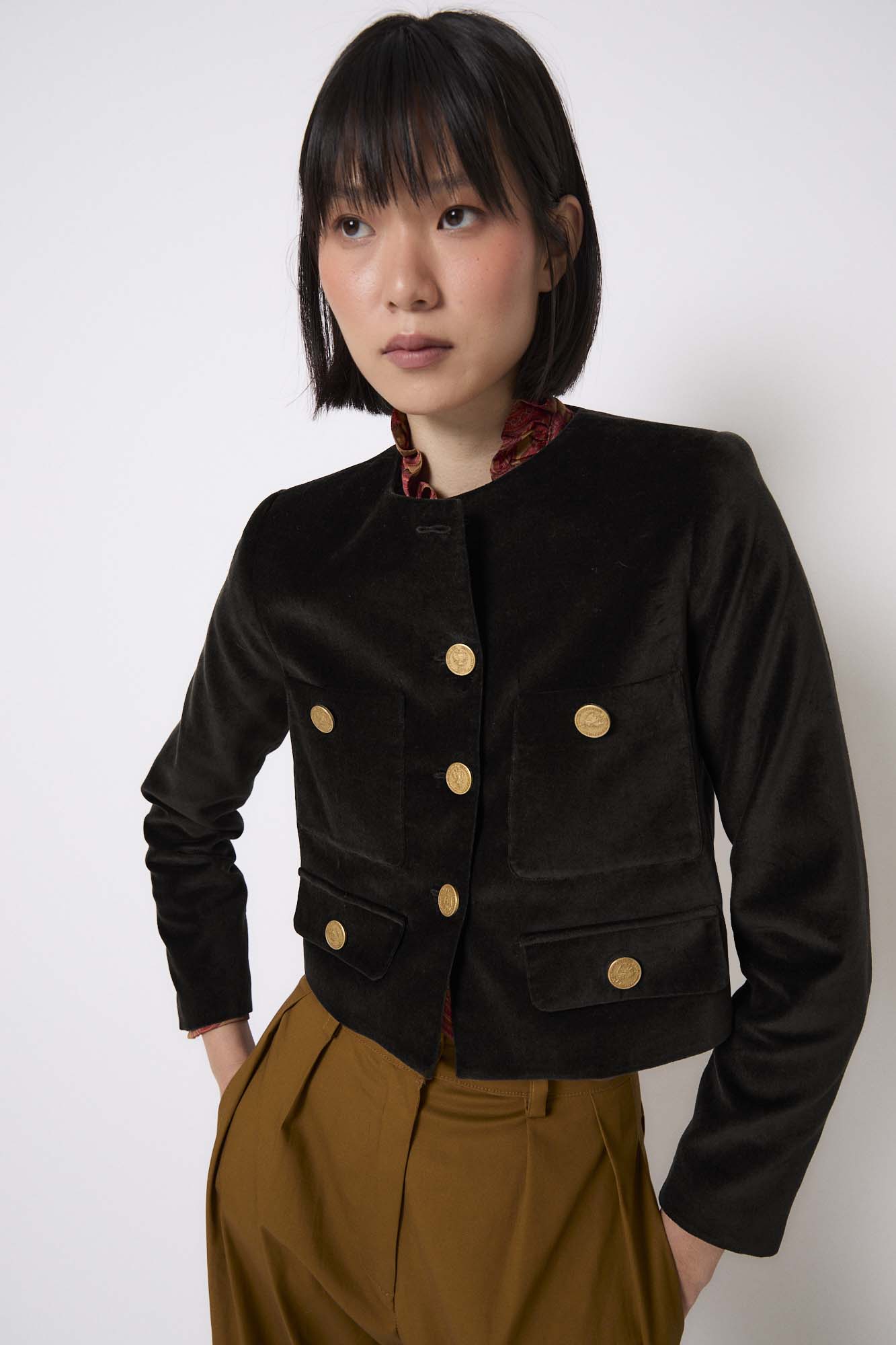 CHAQUETA AINA VELVET NEGRO