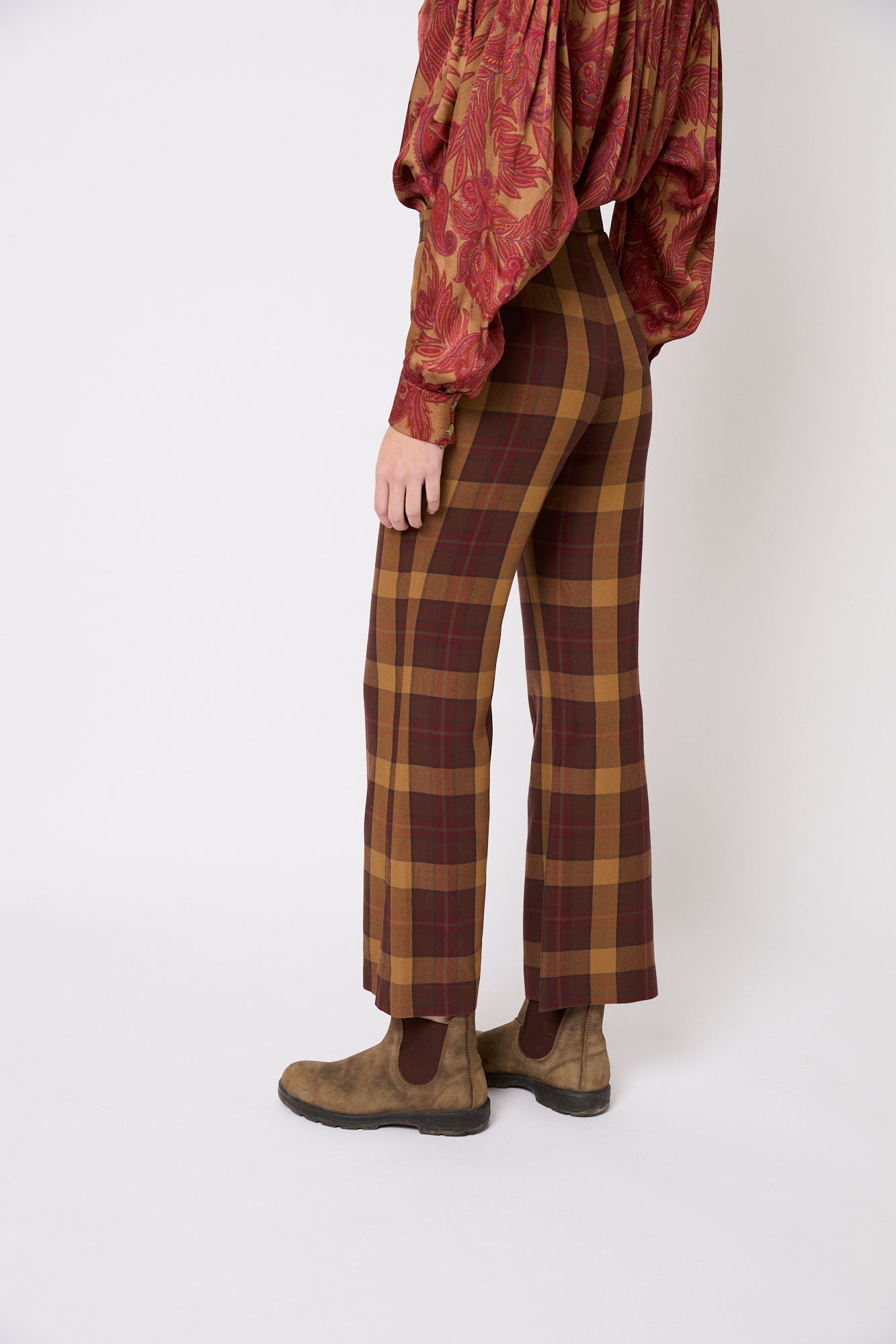 PANTALON OCHENTA MADRAS MARRON