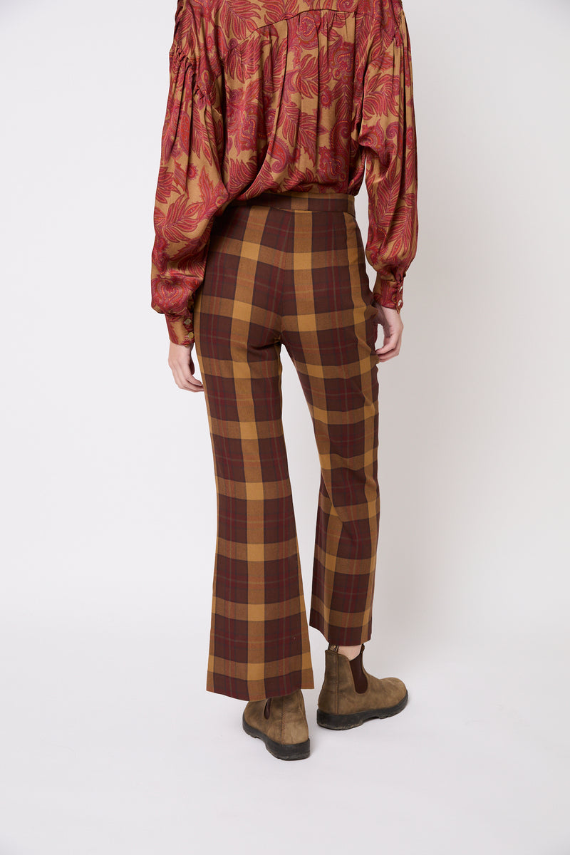 PANTALON OCHENTA MADRAS MARRON