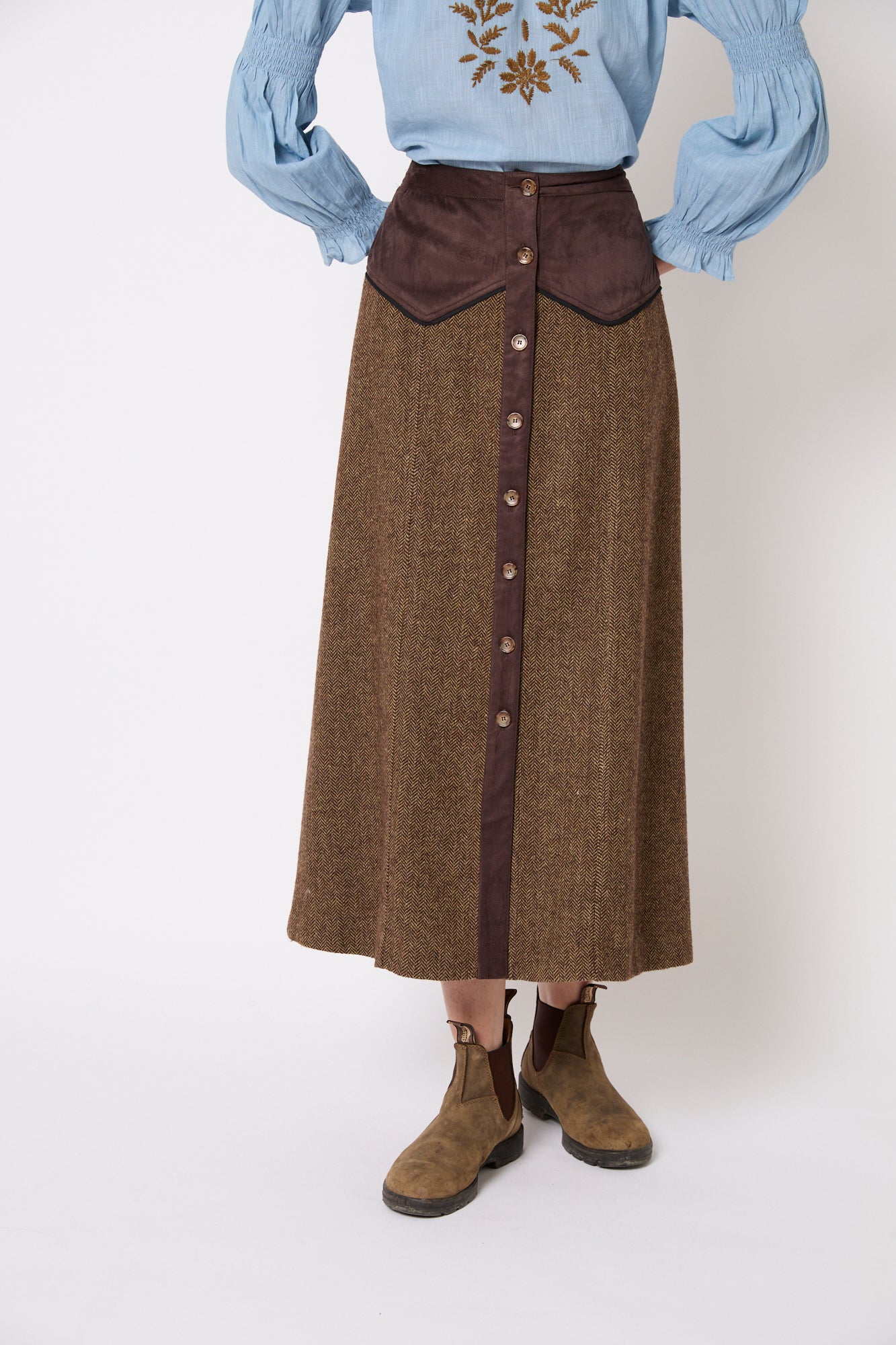 FALDA CATALINA ESPIGA KAKI