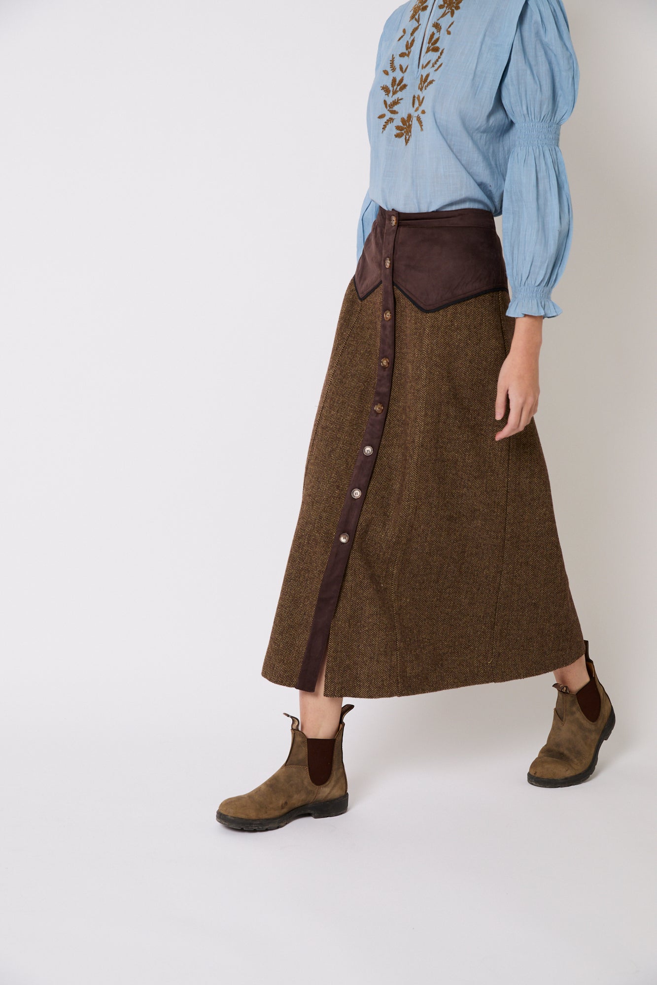 FALDA CATALINA ESPIGA KAKI