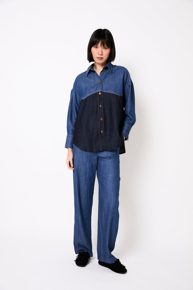 PANTALON CUCA TENCEL AZUL