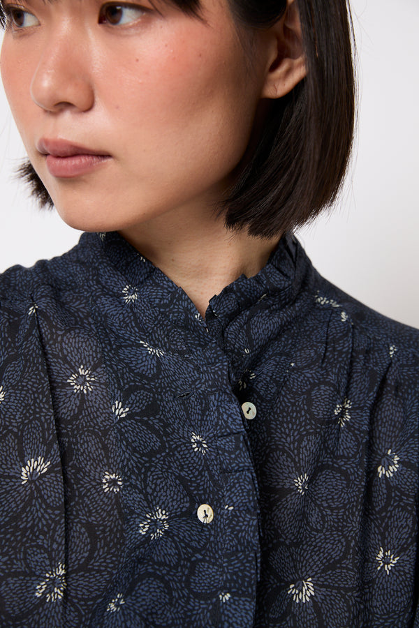 BLUSA CATALINA FLOR AZUL