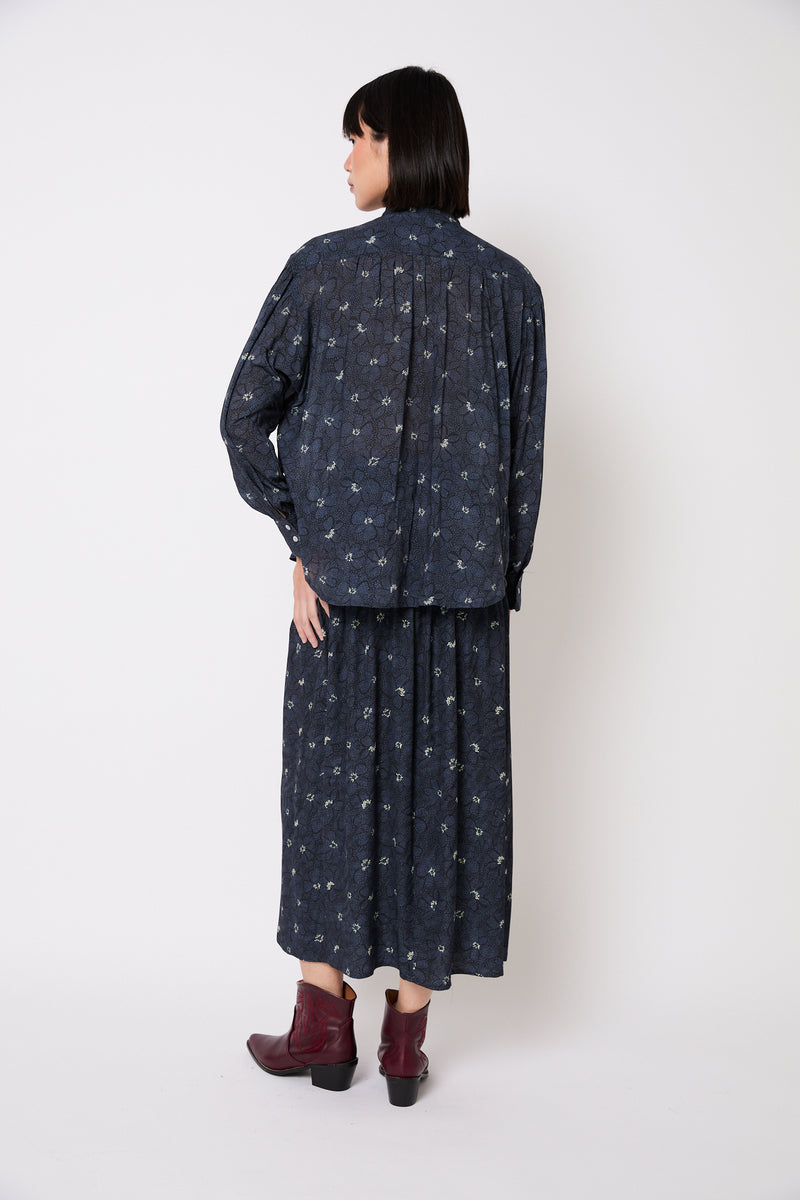 BLUSA CATALINA FLOR AZUL