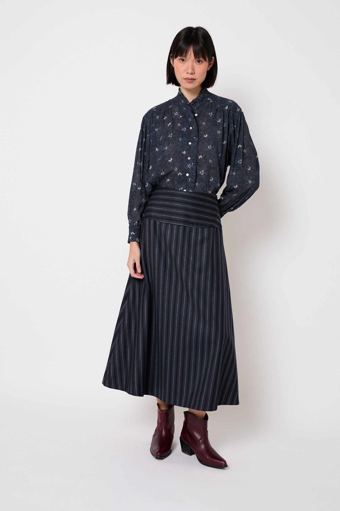 BLUSA CATALINA FLOR AZUL