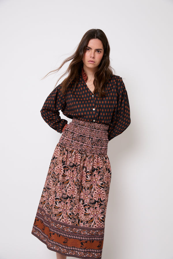 JUPE NIDO GRECA CAMEL