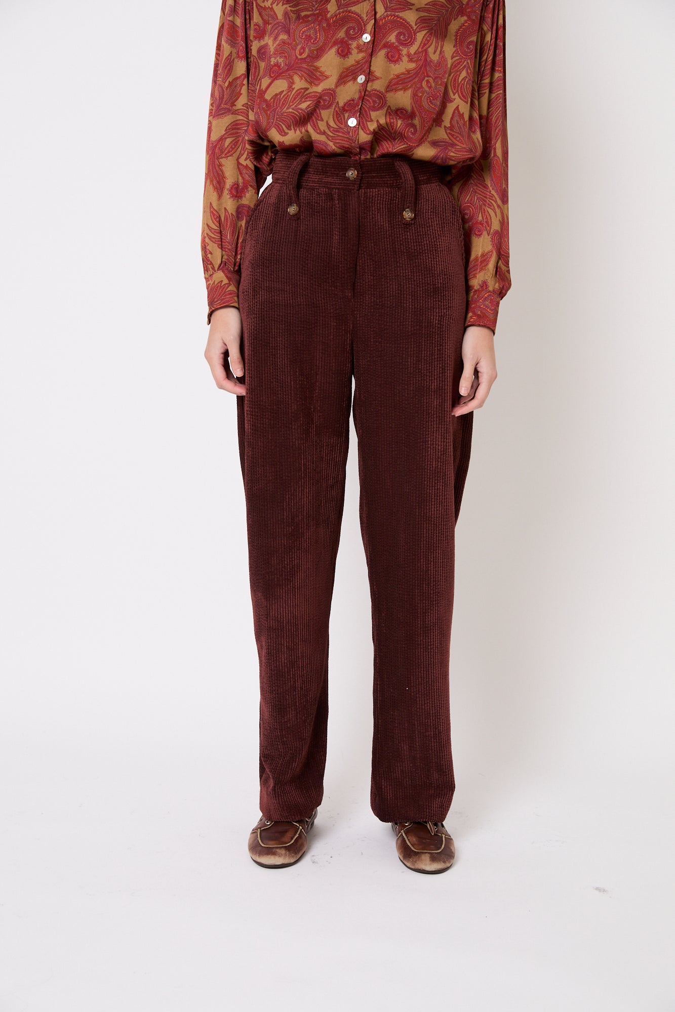PANTALON CUCA VELOURS CÔTELÉ MARRON