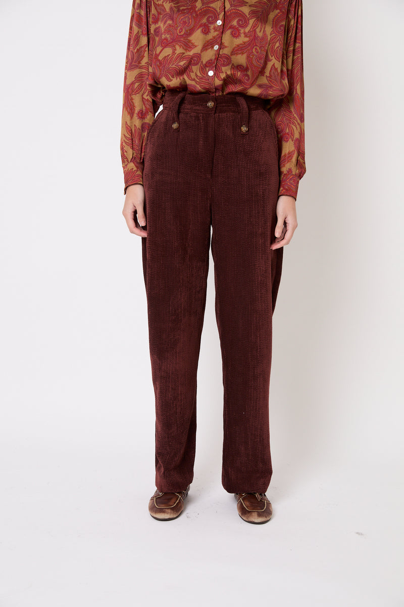 PANTALON CUCA VELOURS CÔTELÉ MARRON