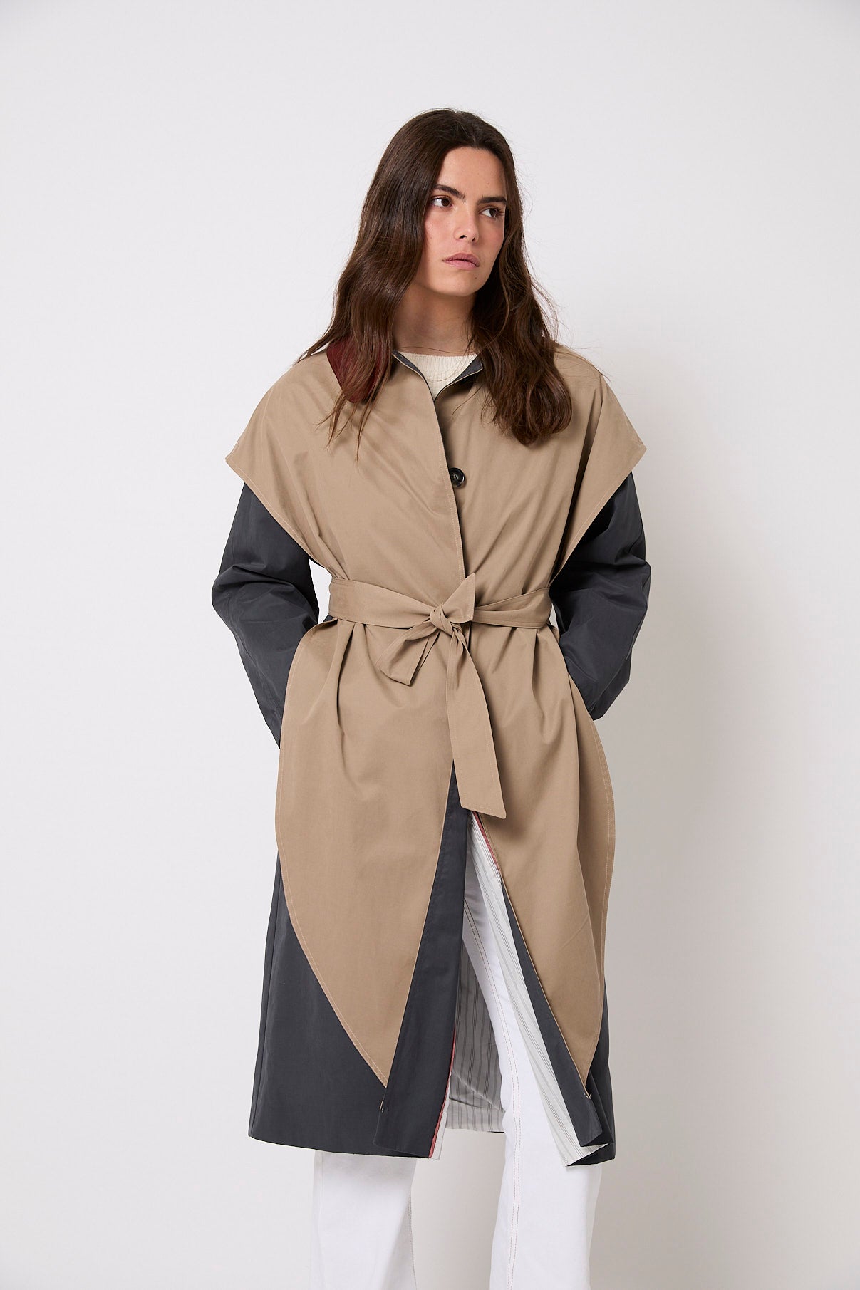 TRENCH-COAT MIX TRINCHERAS TAUPE