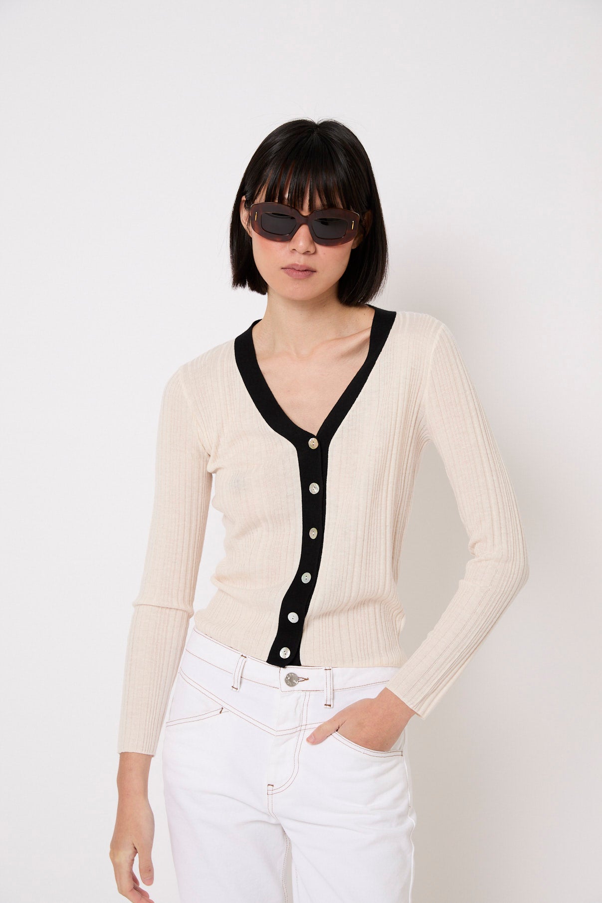 SOFIA ECRU KNITTED JACKET