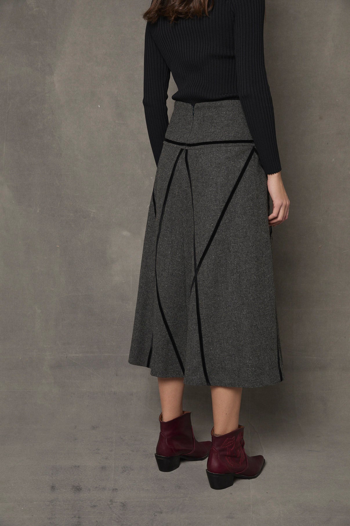 FALDA ROMBO SHETLAND MARENGO