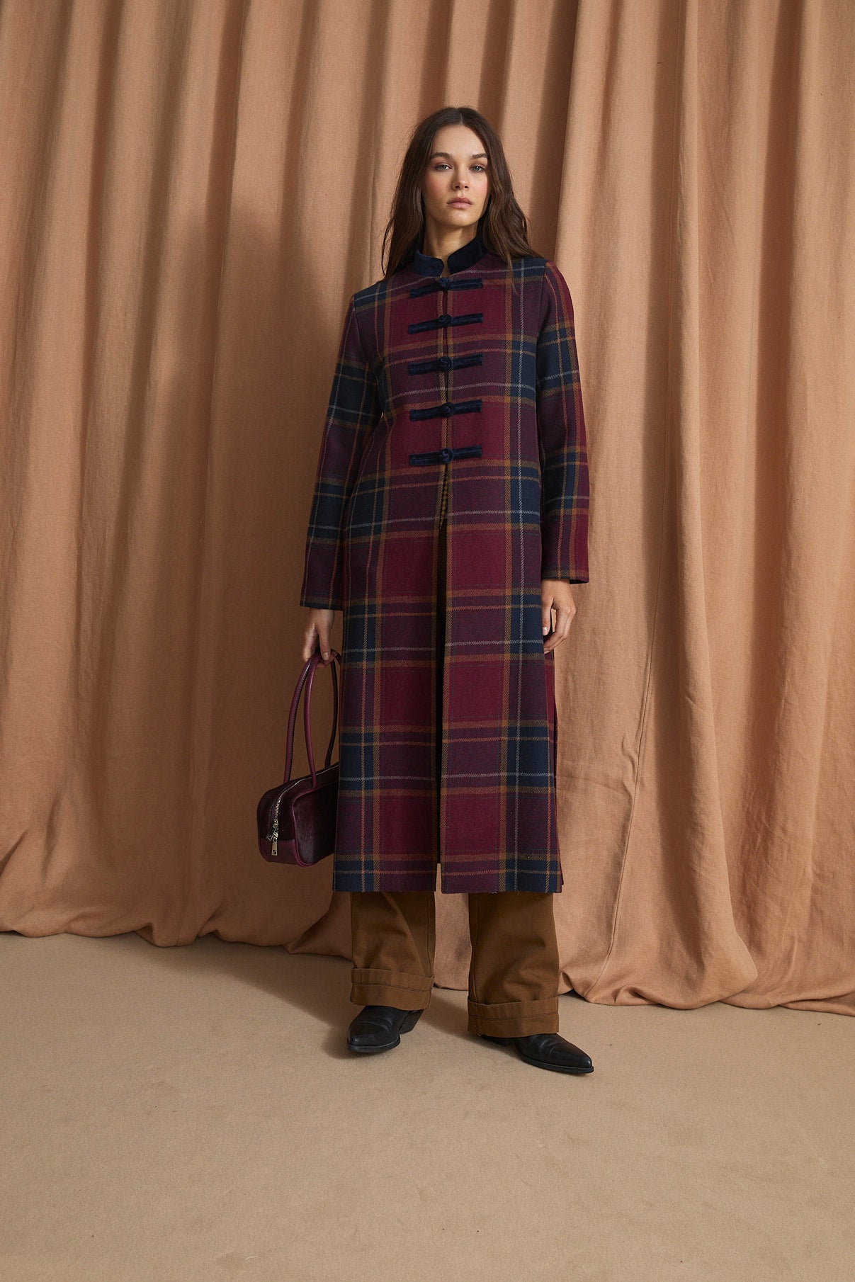 ABRIGO CHINISKI MARGARET BURGUNDY