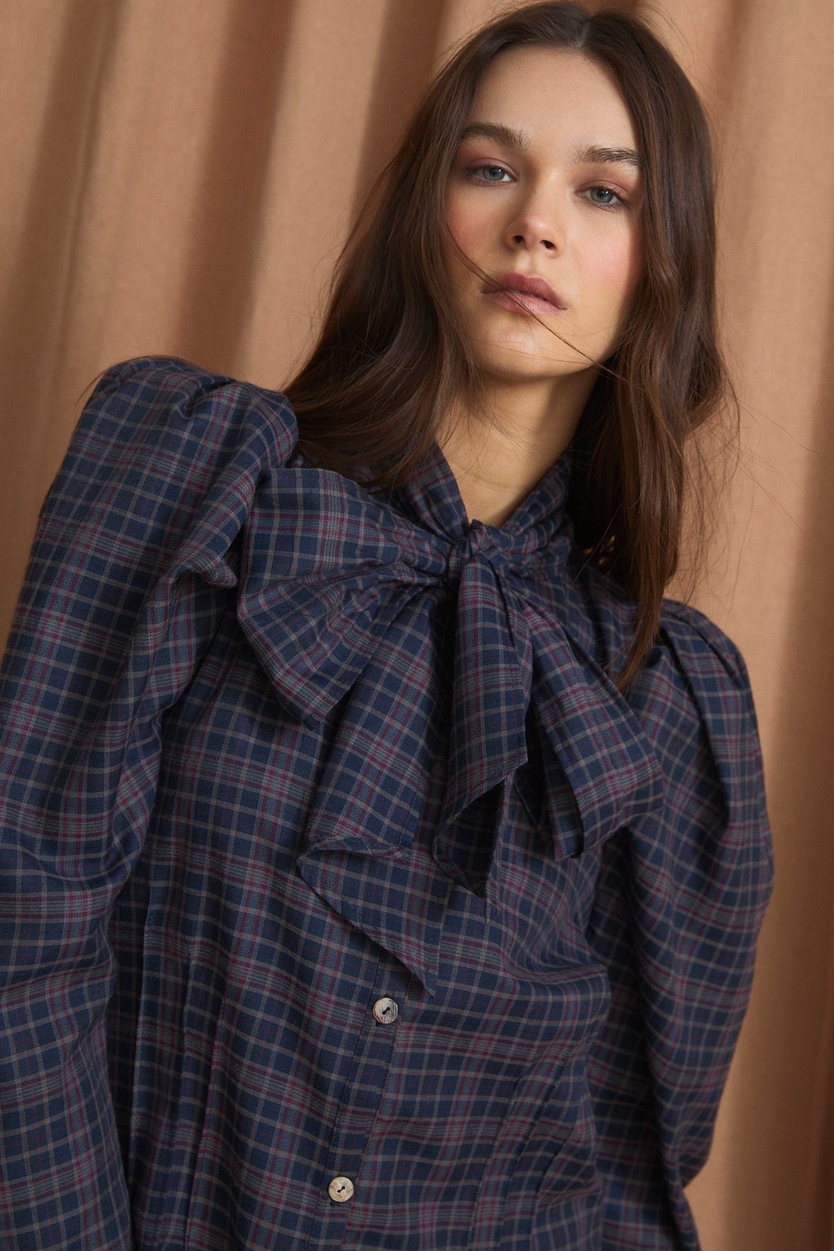 PAJARITA MADRAS BLUE BLOUSE