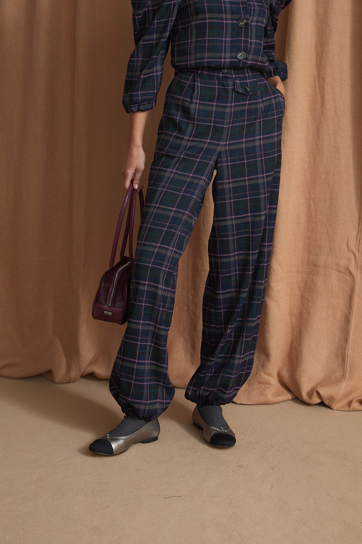 PANTALON CURRO TARTAN AZUL