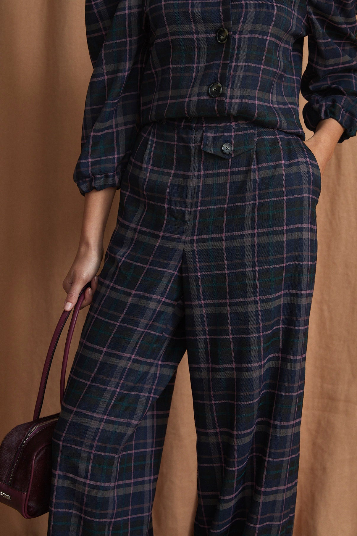 PANTALON CURRO TARTAN AZUL