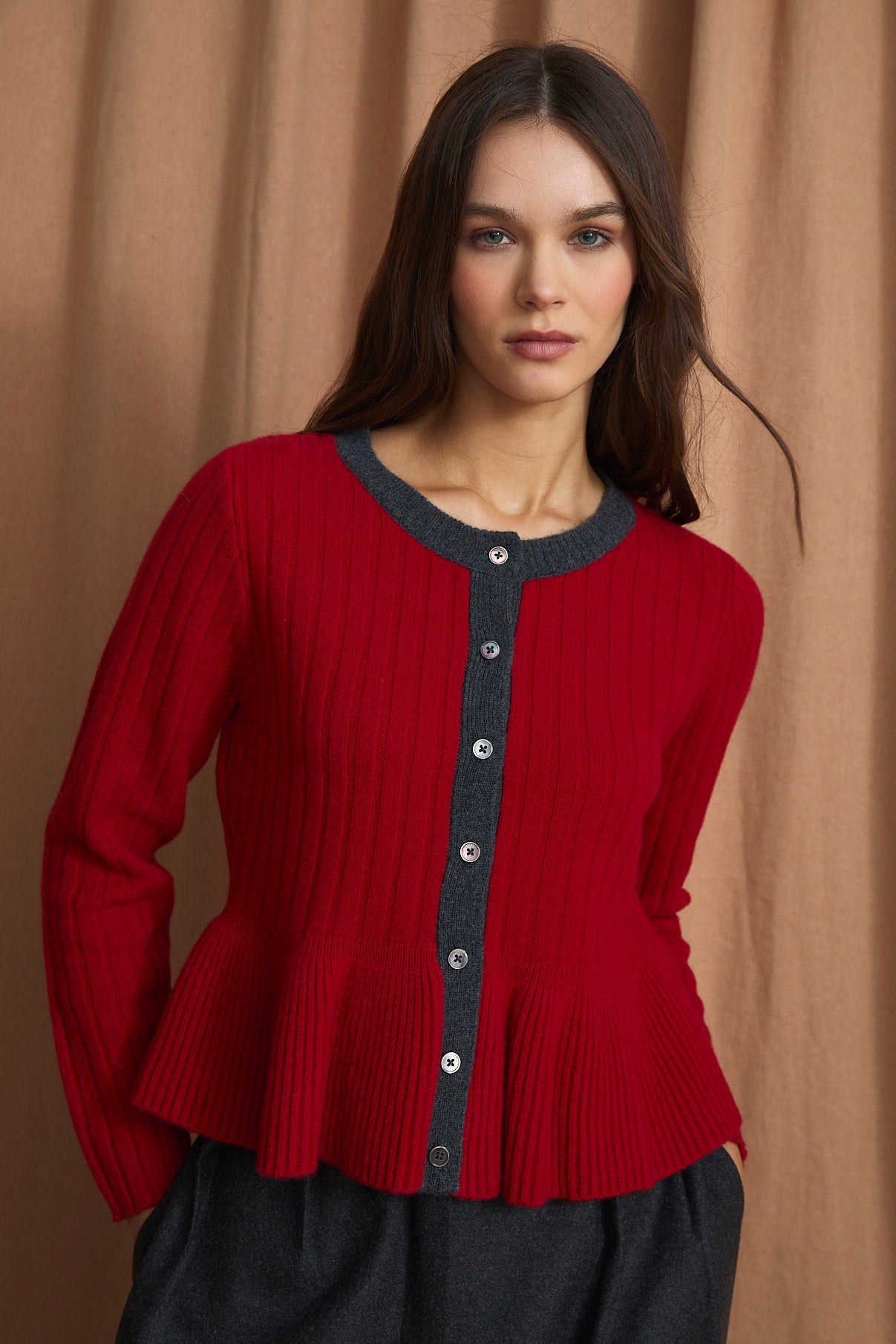 LEILA KNITTED RED JACKET