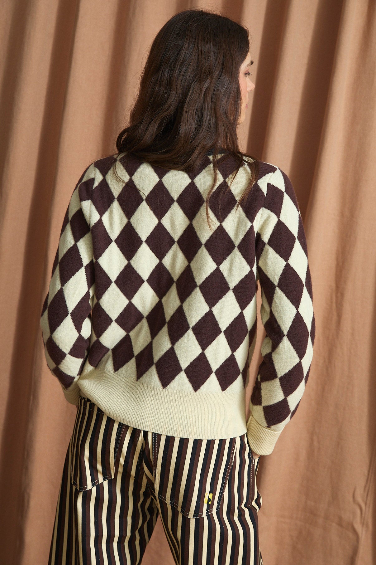 ARLEQUIN KNITTED BUTTER JACKET