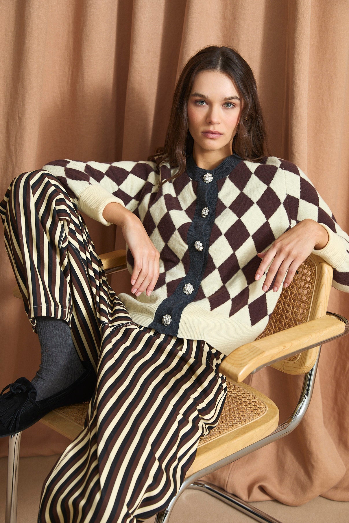 ARLEQUIN KNITTED BUTTER JACKET
