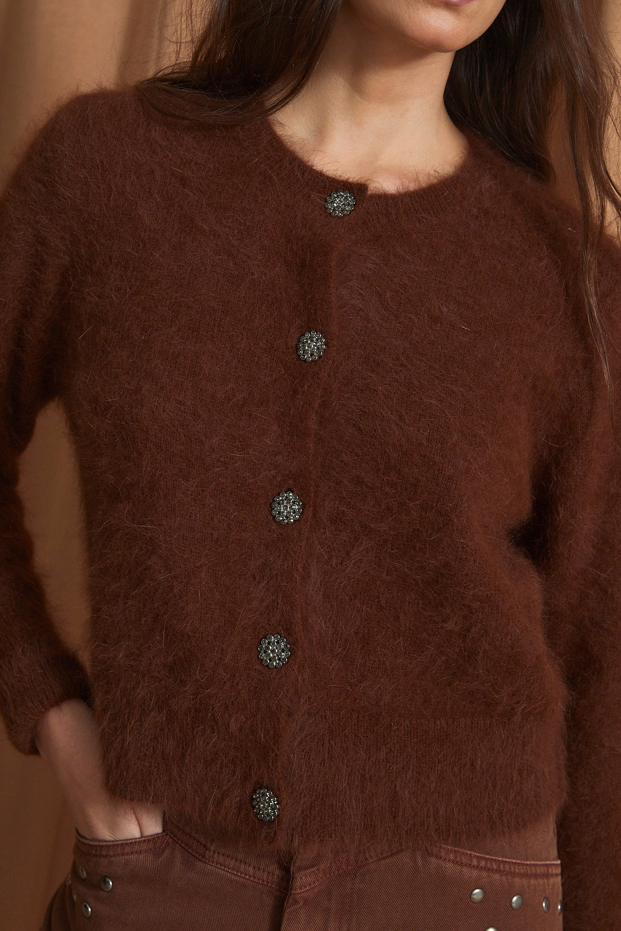 LUISA KNITTED BROWN JACKET