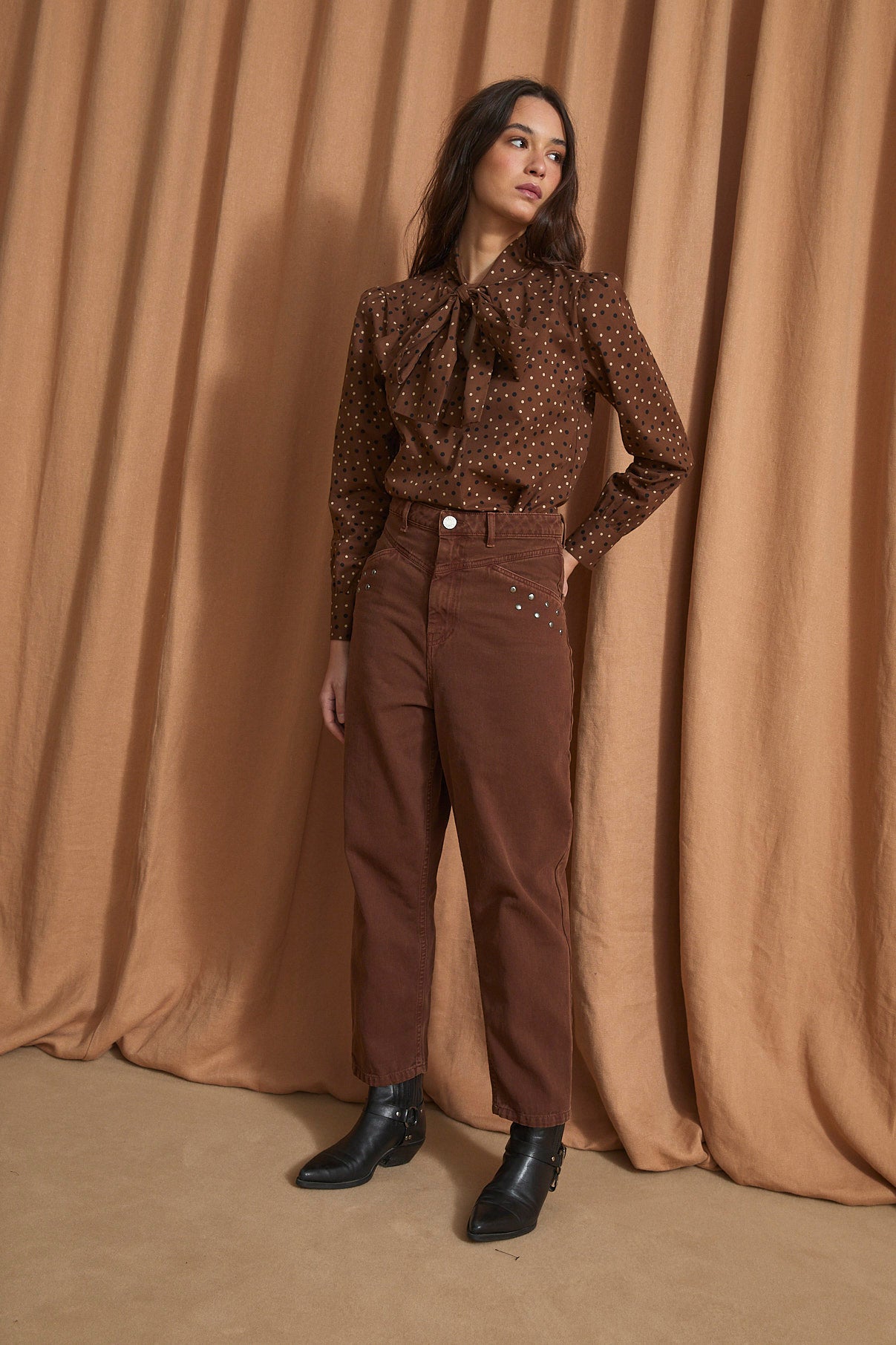 LAZO LUNAR BROWN BLOUSE