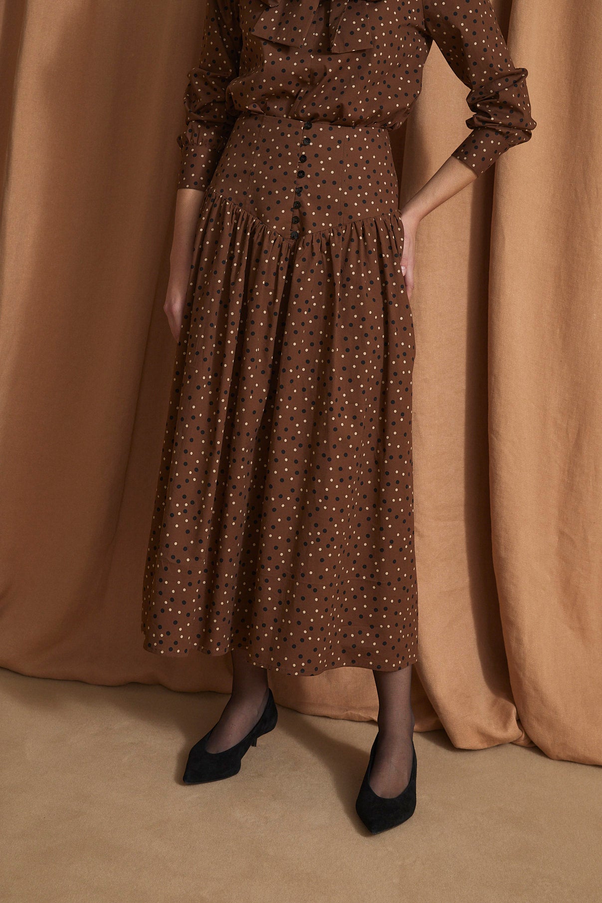 FEDE LUNAR BROWN SKIRT