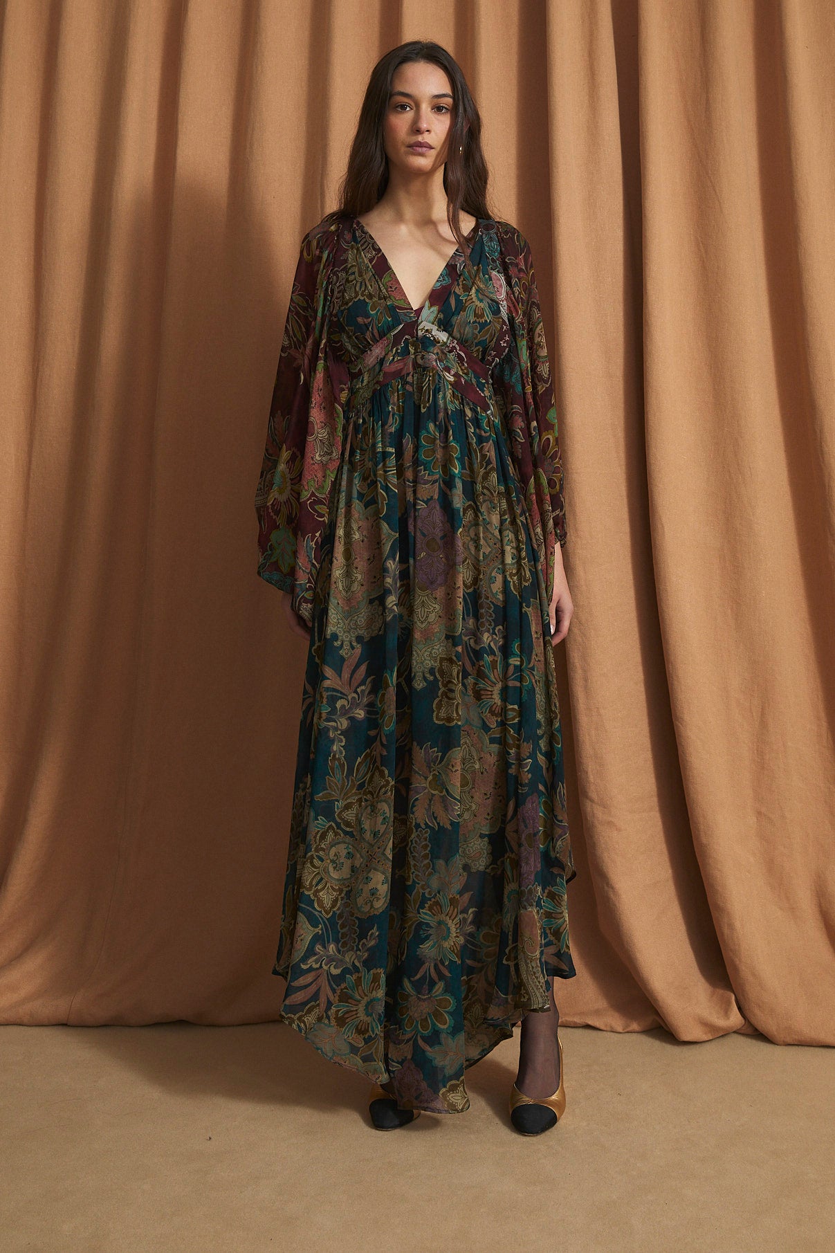GIGI DAMASCO BURGUNDY DRESS