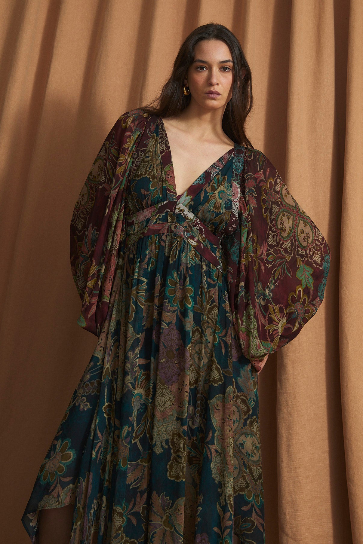 GIGI DAMASCO BURGUNDY DRESS