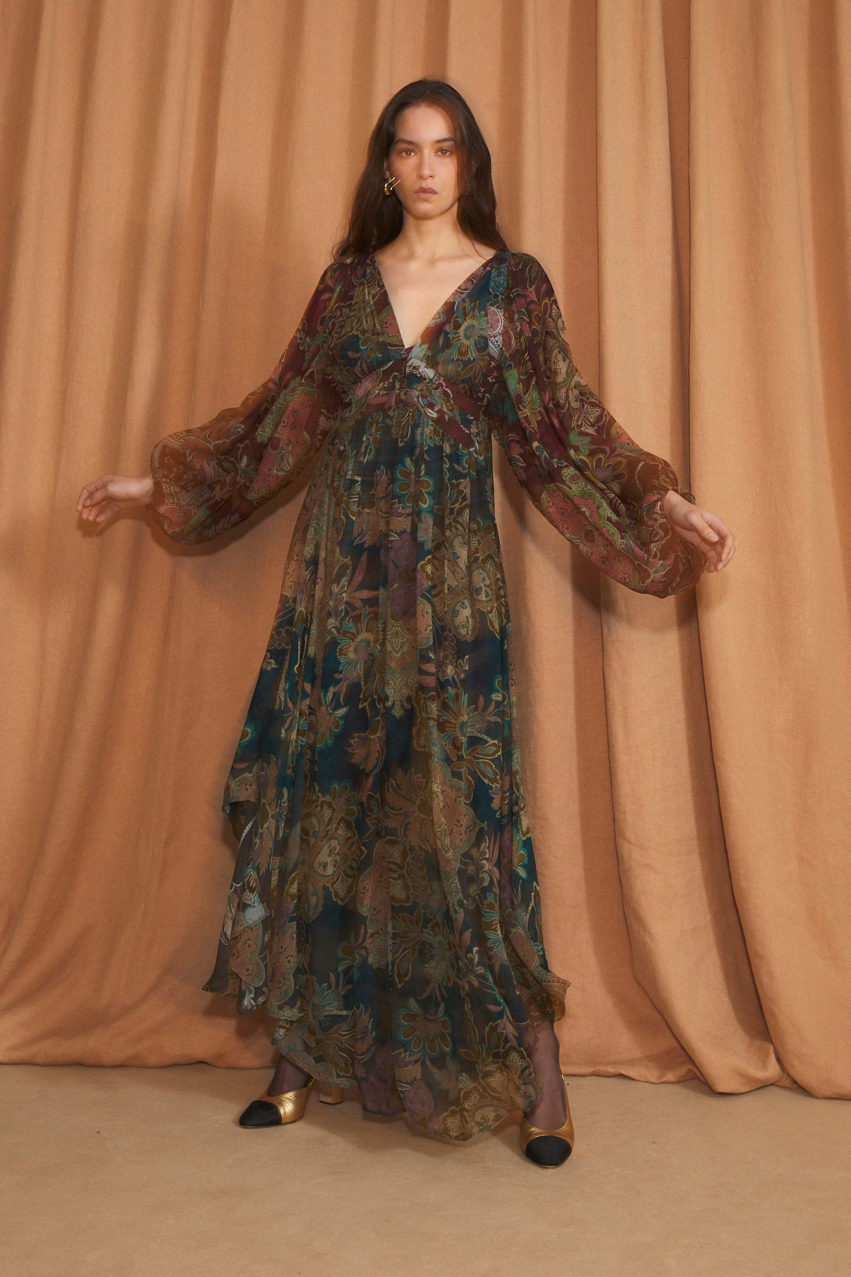 GIGI DAMASCO BURGUNDY DRESS