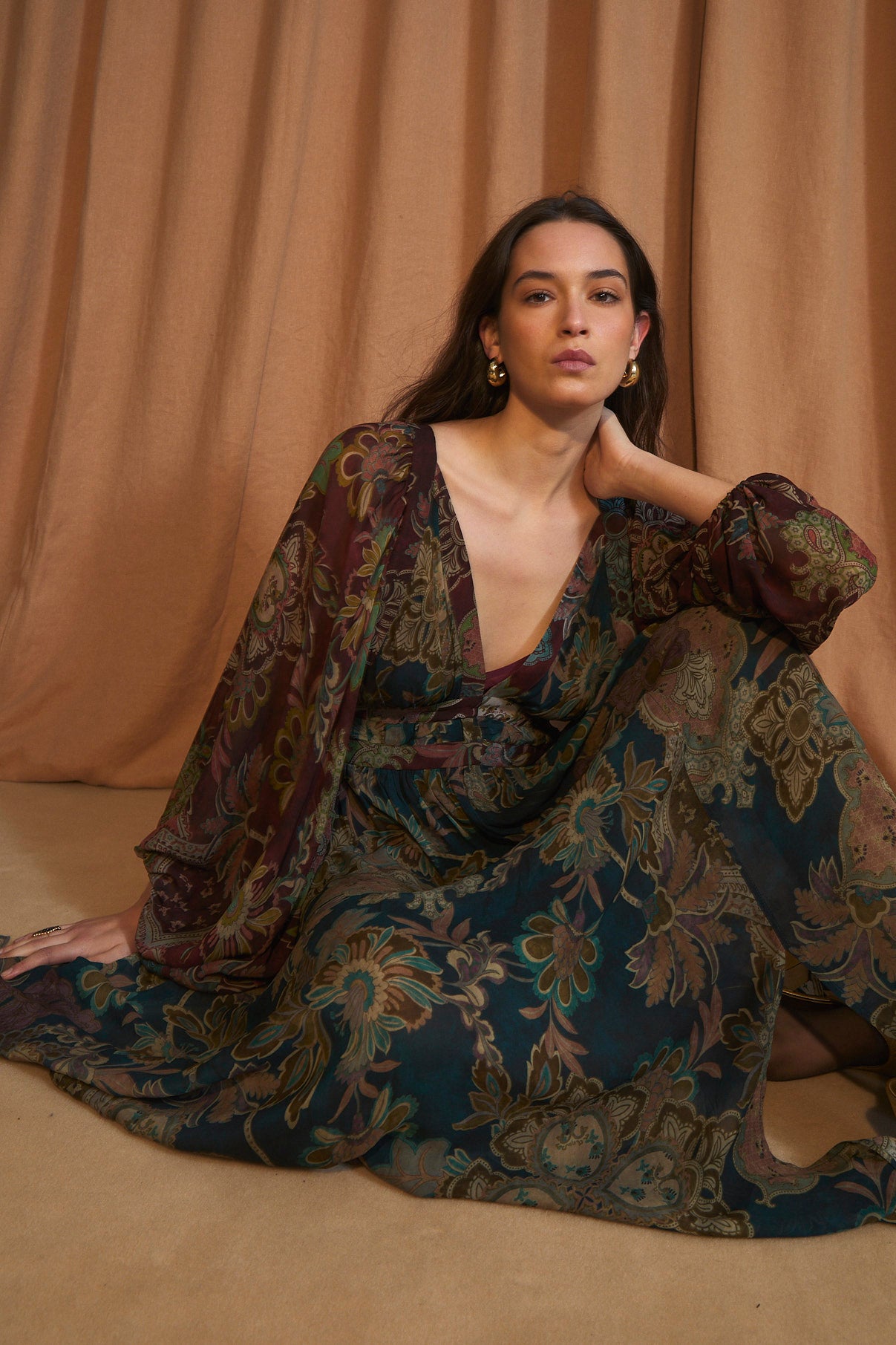 GIGI DAMASCO BURGUNDY DRESS