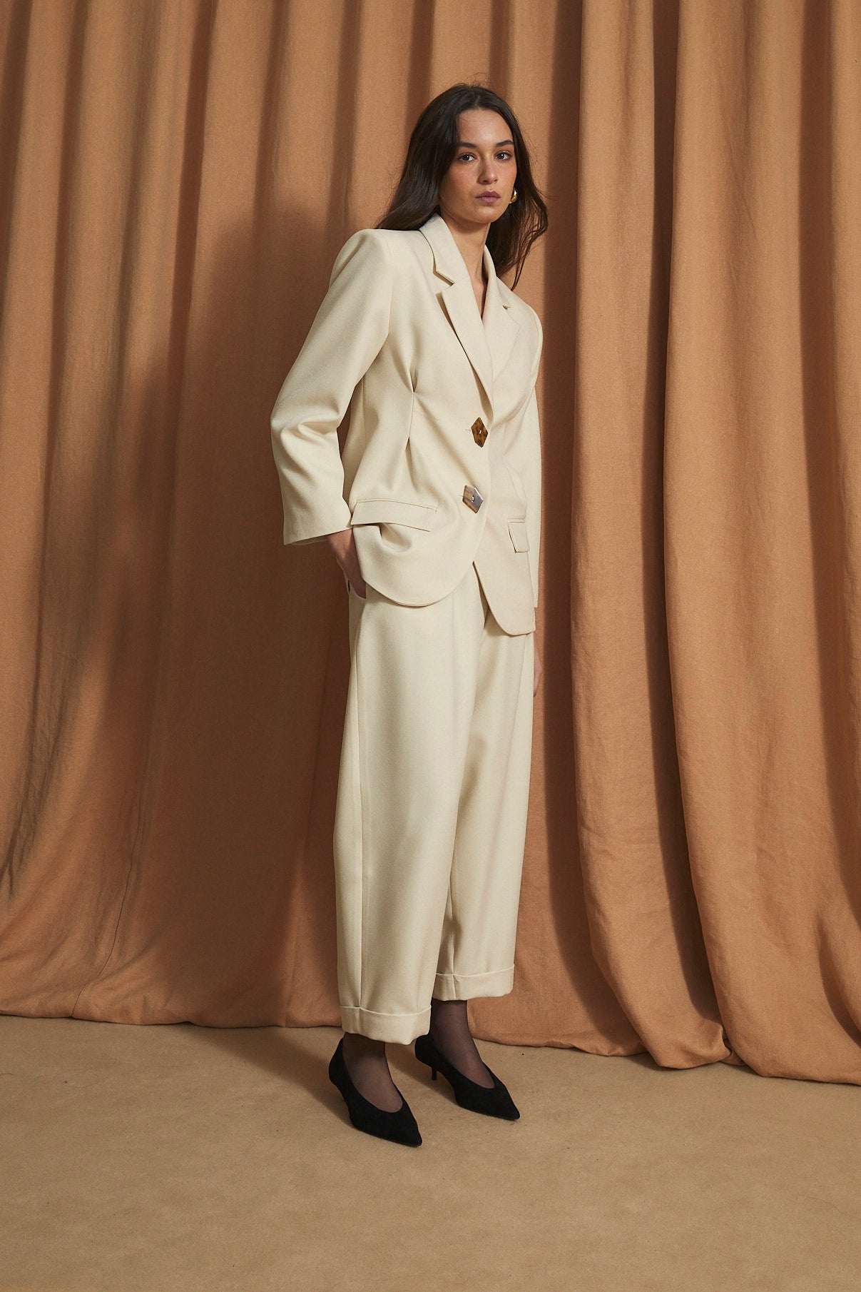 PINZAS TRICOTINA ECRU JACKET