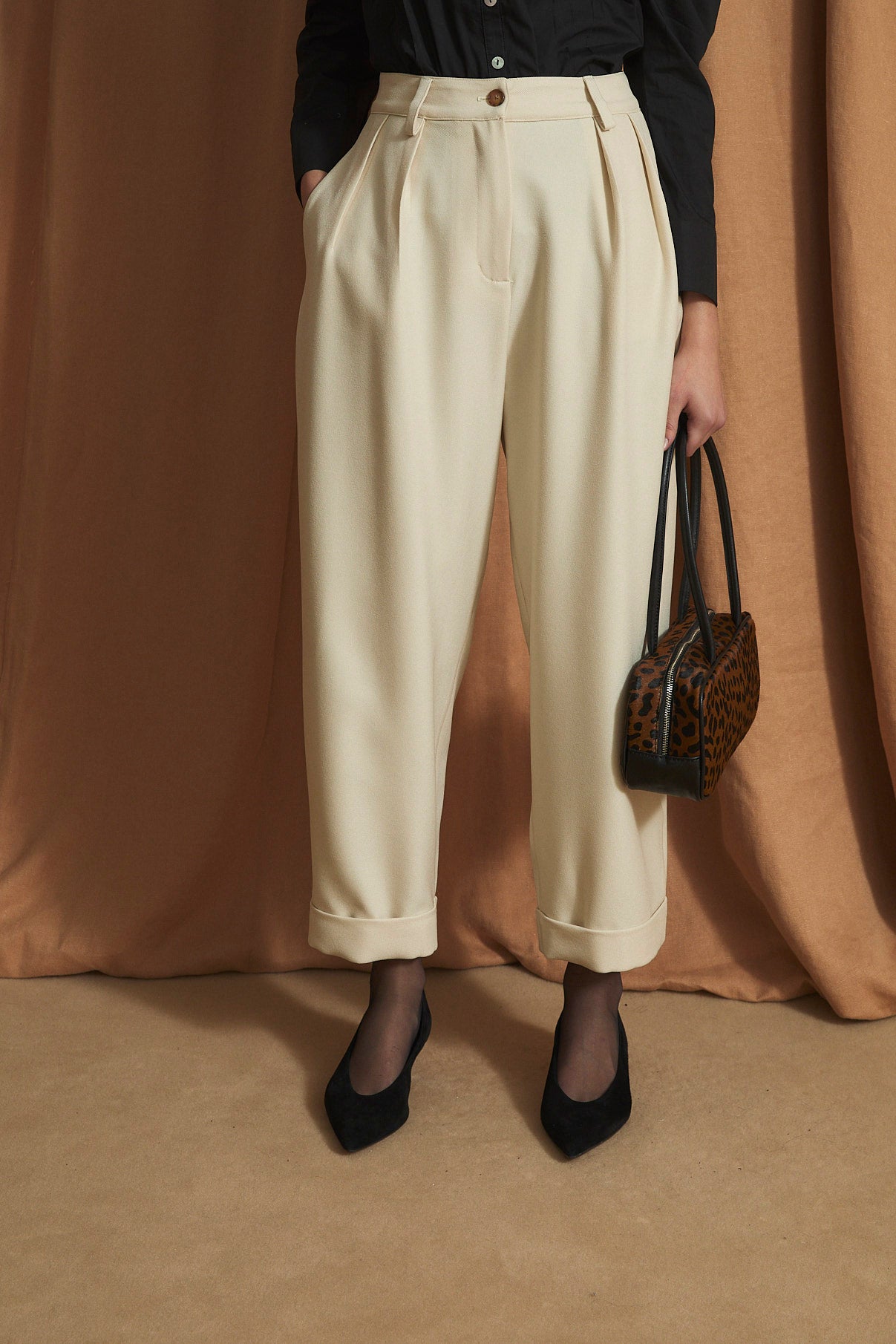 MAR TRICOTINA ECRU TROUSERS