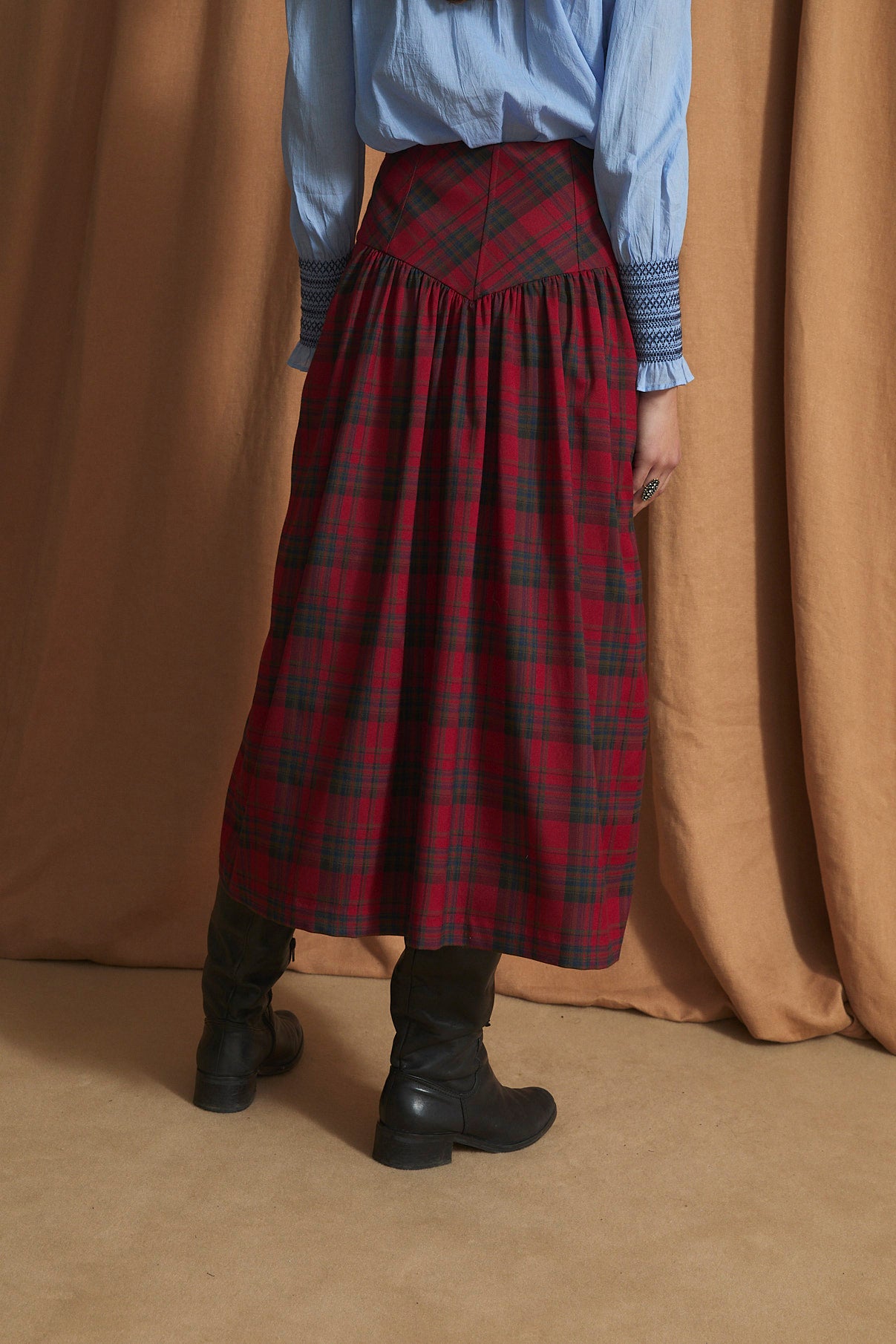 FALDA FEDE TARTAN ROJO