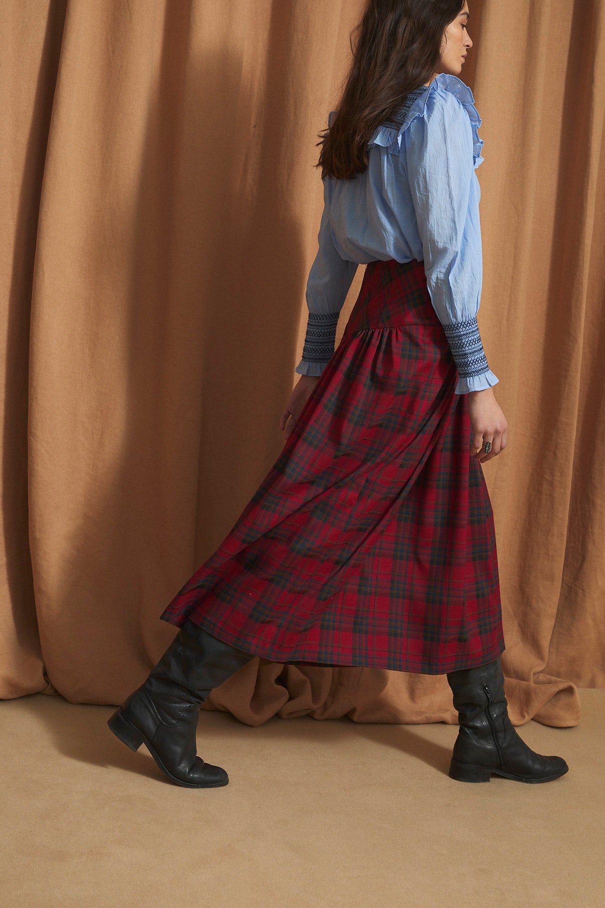 FALDA FEDE TARTAN ROJO