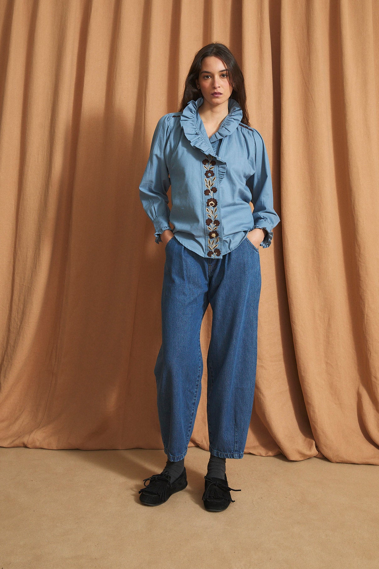 MABEL DENIM BLUE BLOUSE