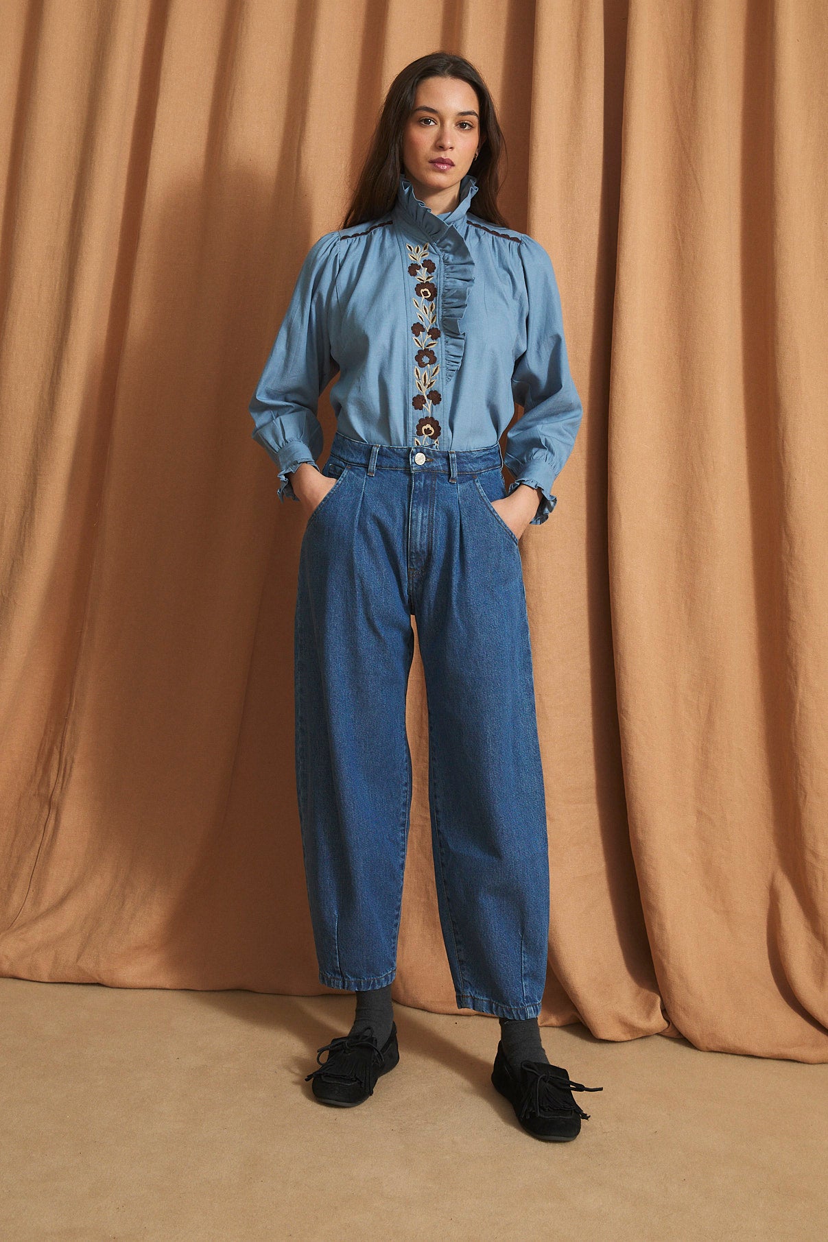 MABEL DENIM BLUE BLOUSE