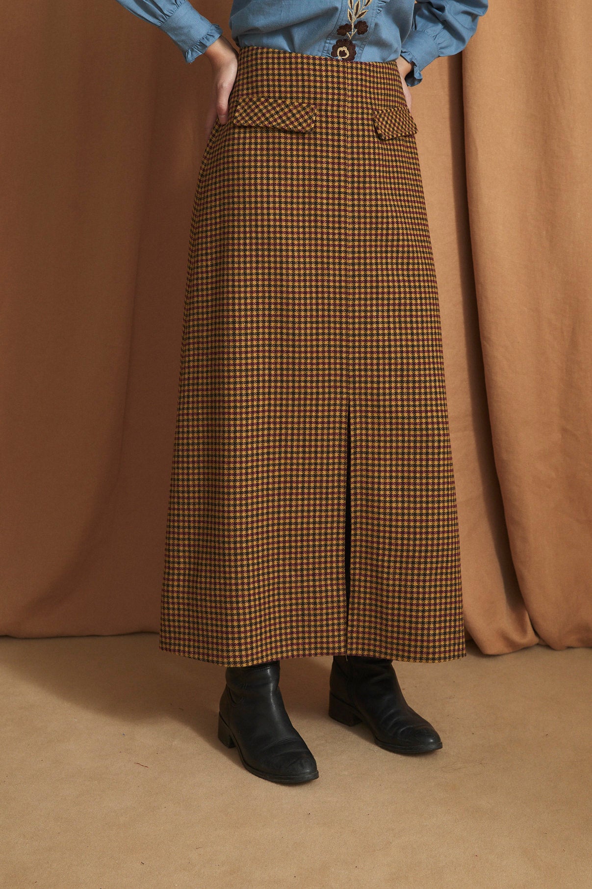 FALDA SARA HARRIS CAMEL