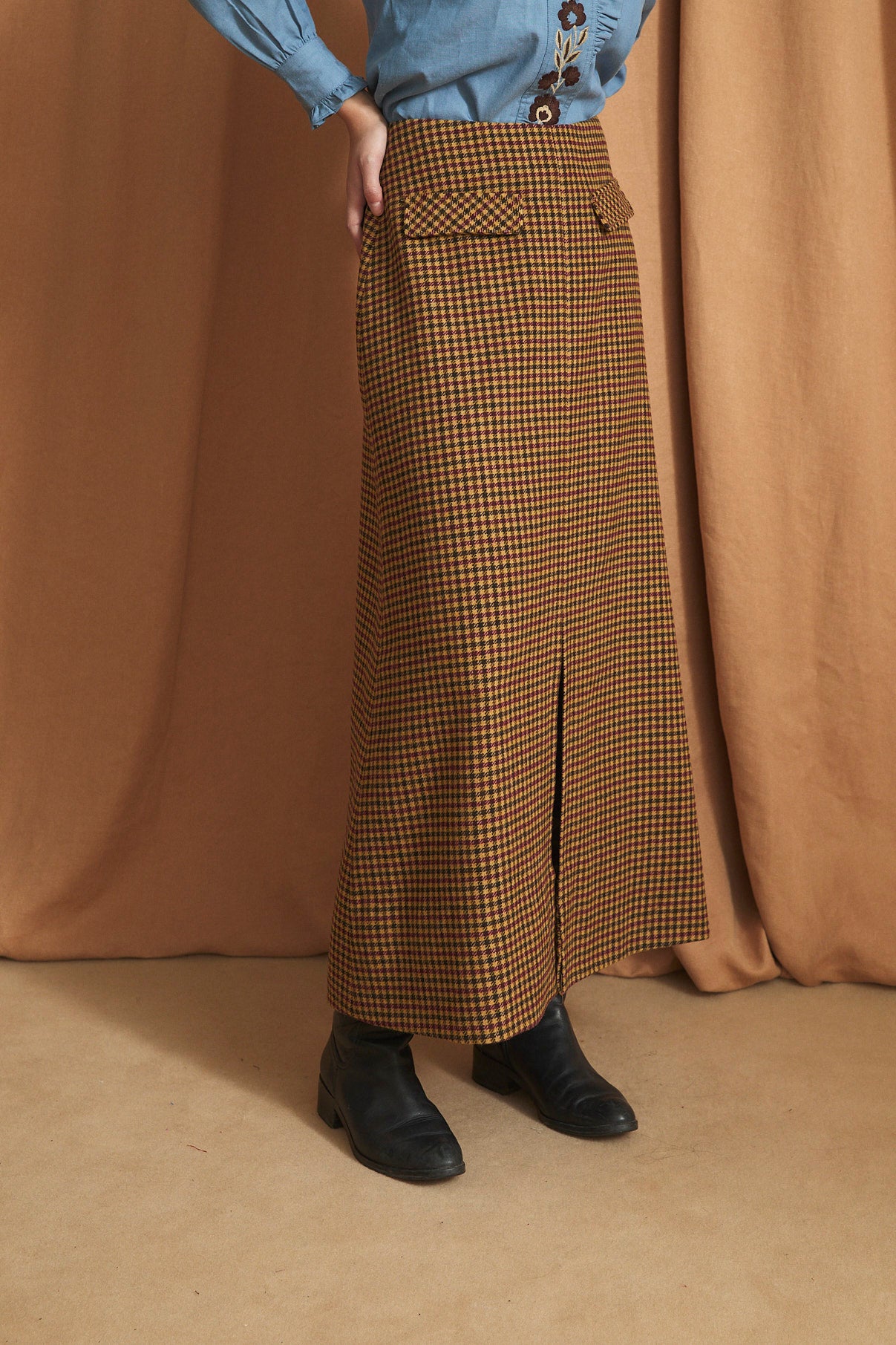 FALDA SARA HARRIS CAMEL