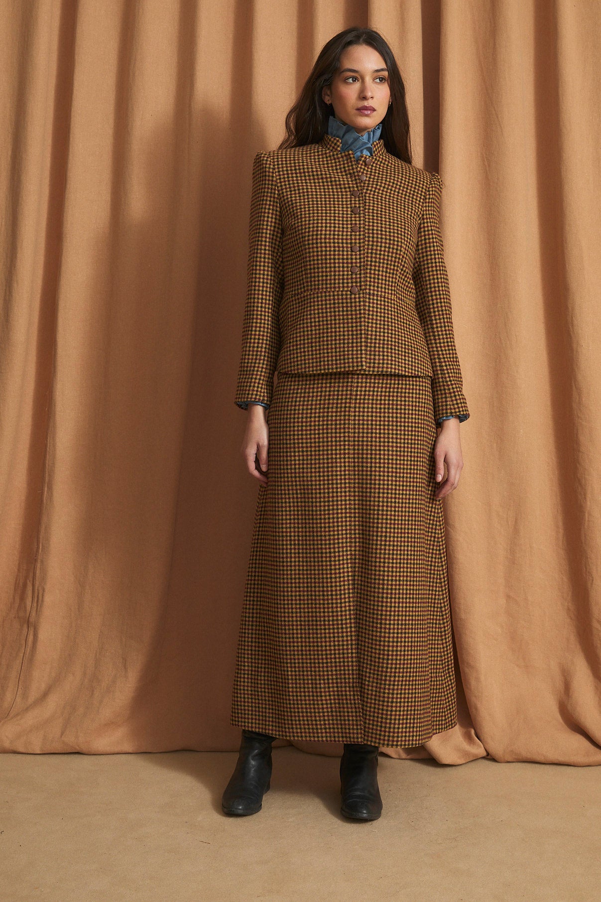 FALDA SARA HARRIS CAMEL