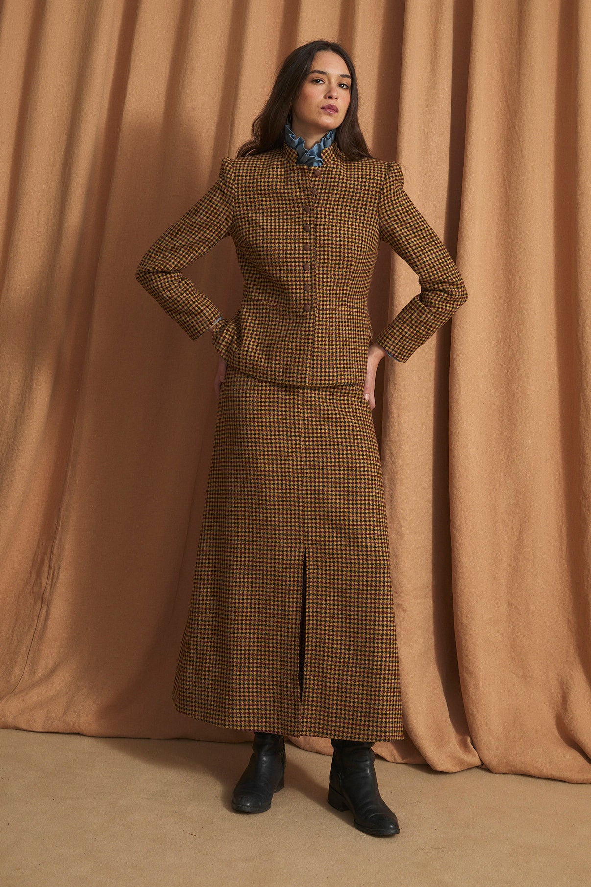 FALDA SARA HARRIS CAMEL