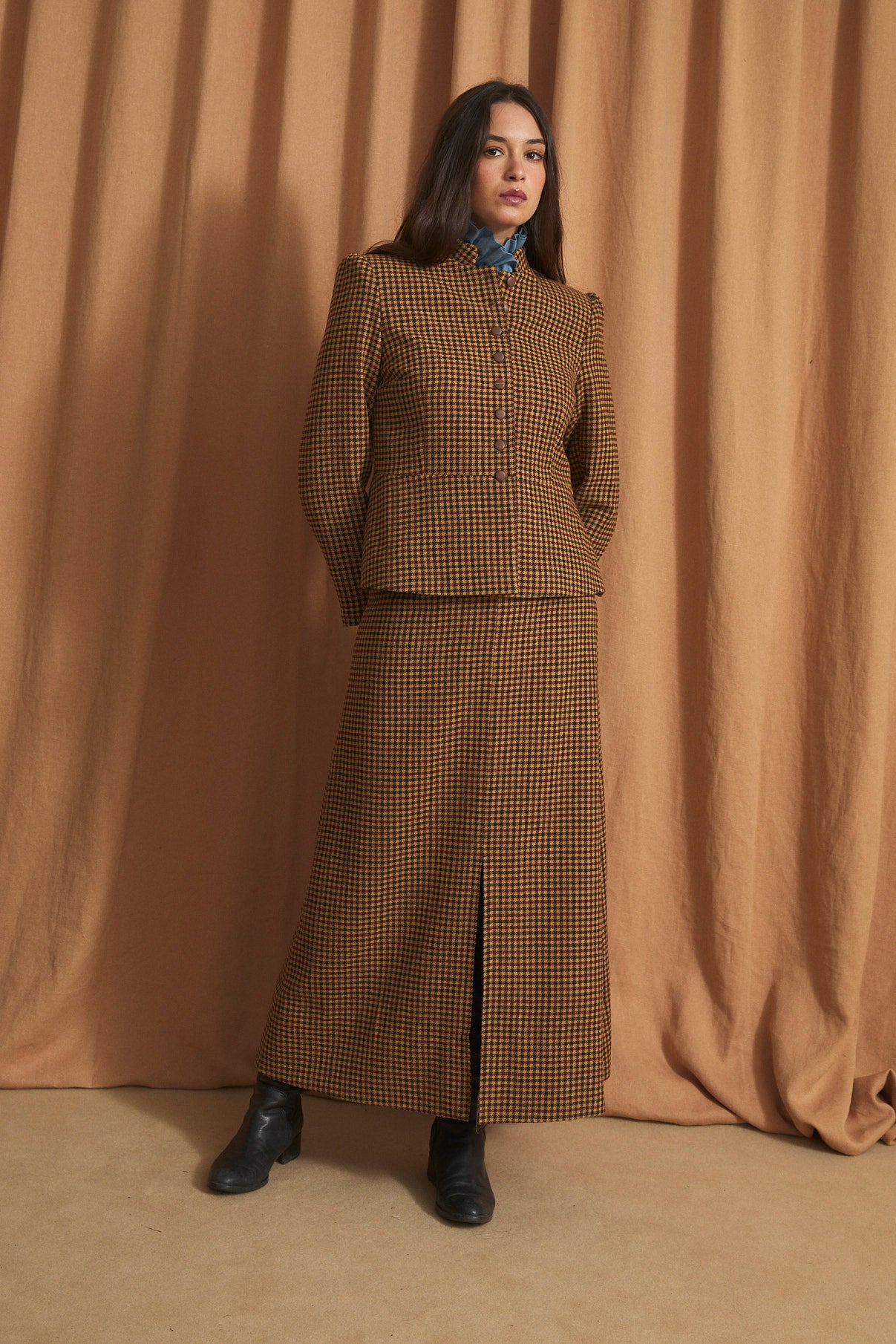 FALDA SARA HARRIS CAMEL