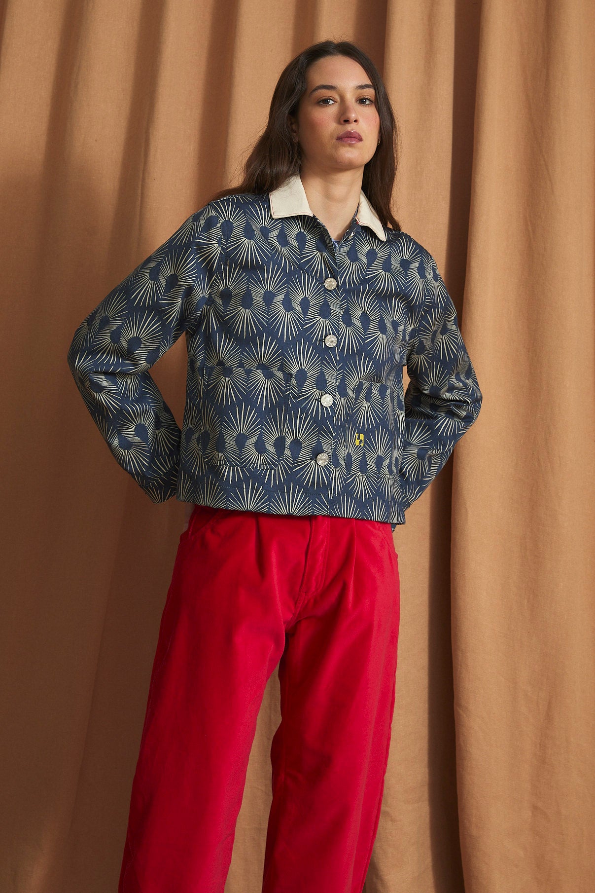 PANTALON BOYFRIEND VELVET ROJO