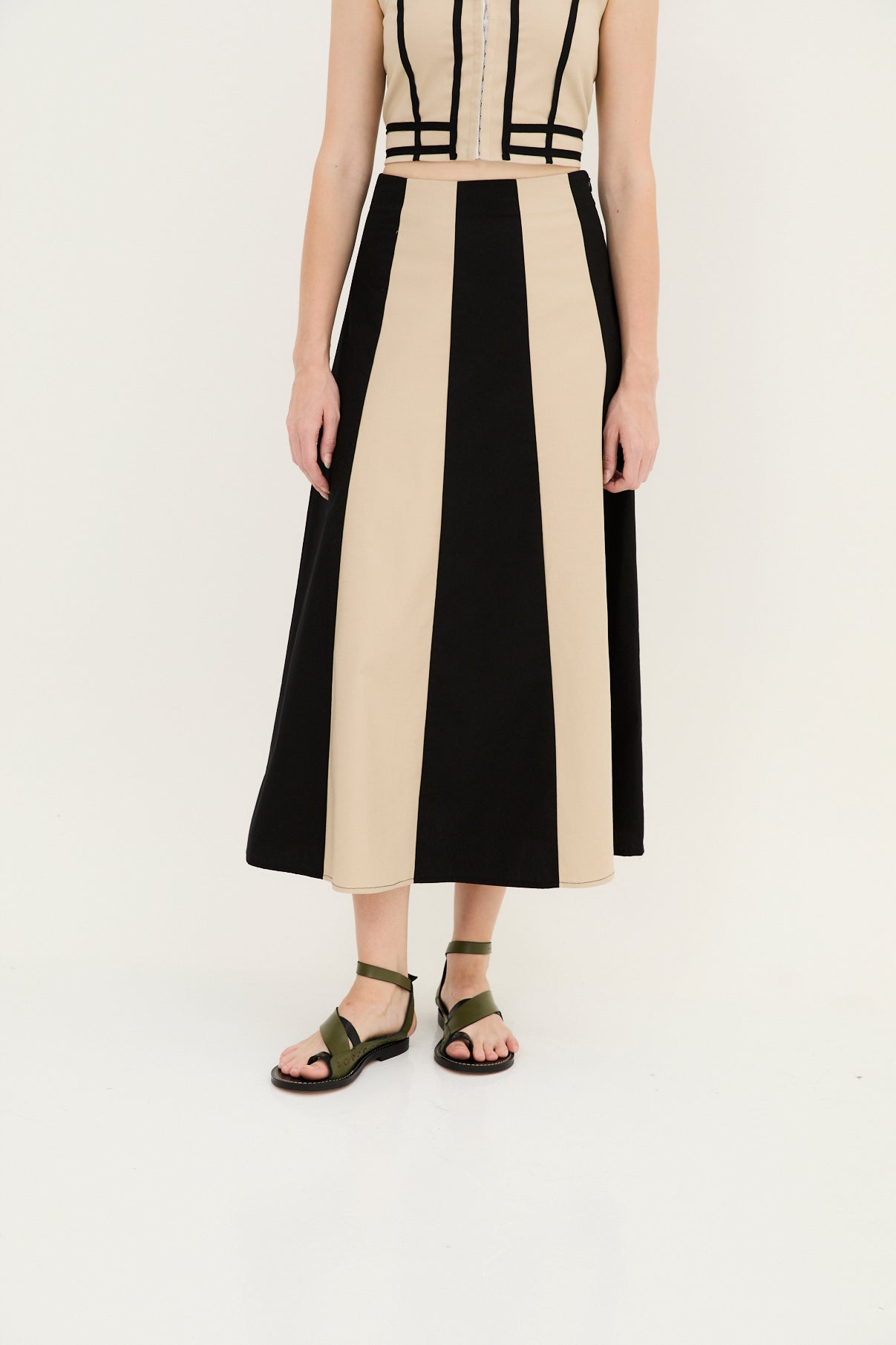 FALDA CINTAS ALGODÓN BEIGE