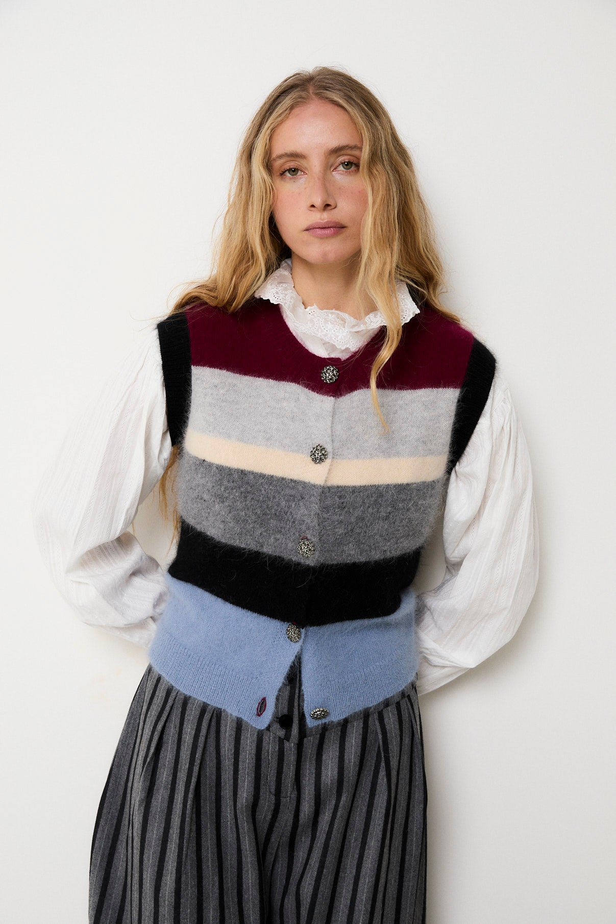 GILET NAGOYA MAILLE GRIS