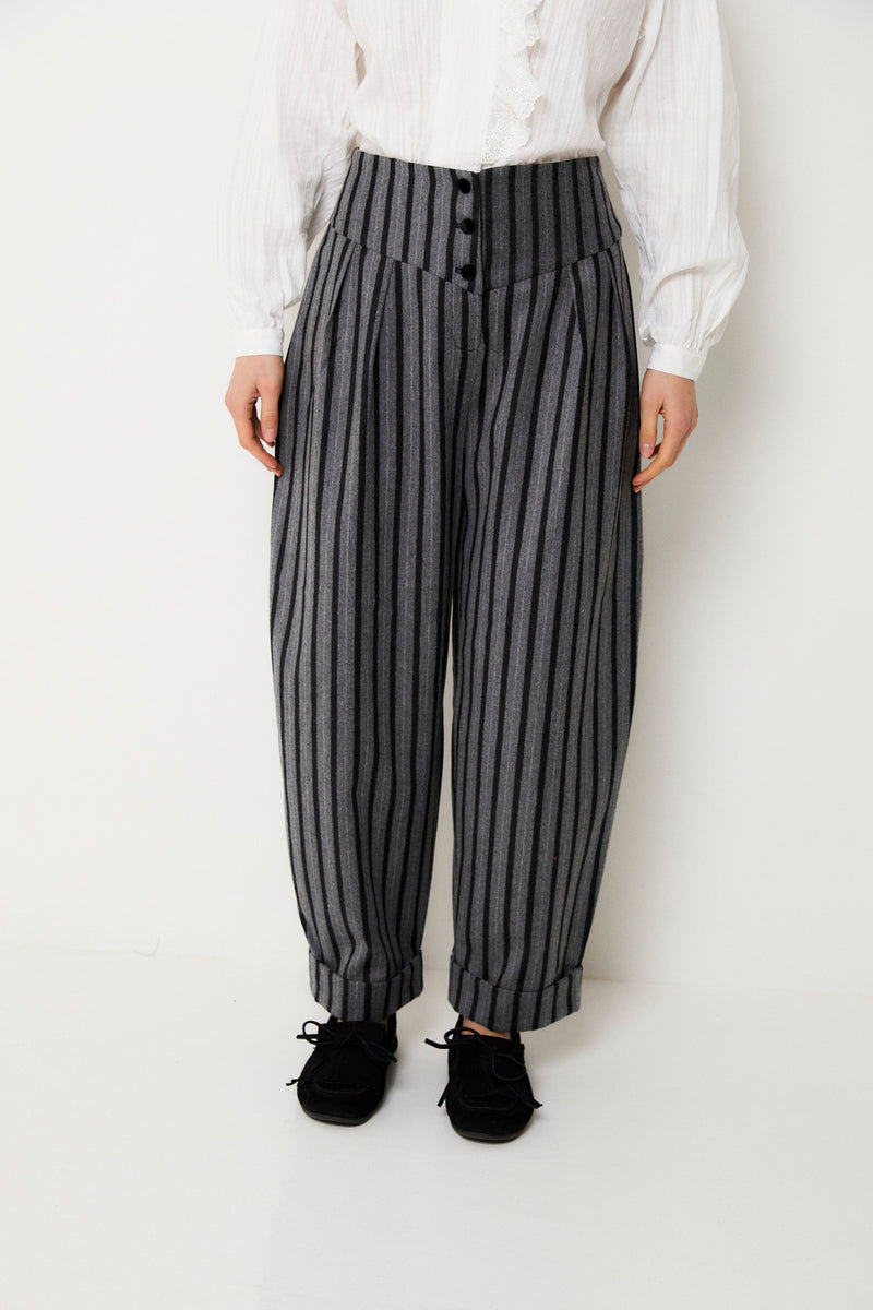 PANTALON PEPE RAYURES GRISES