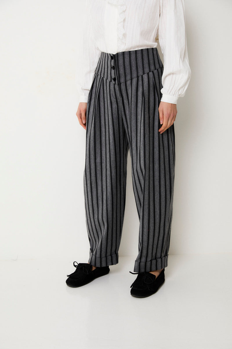 PANTALON PEPE RAYURES GRISES