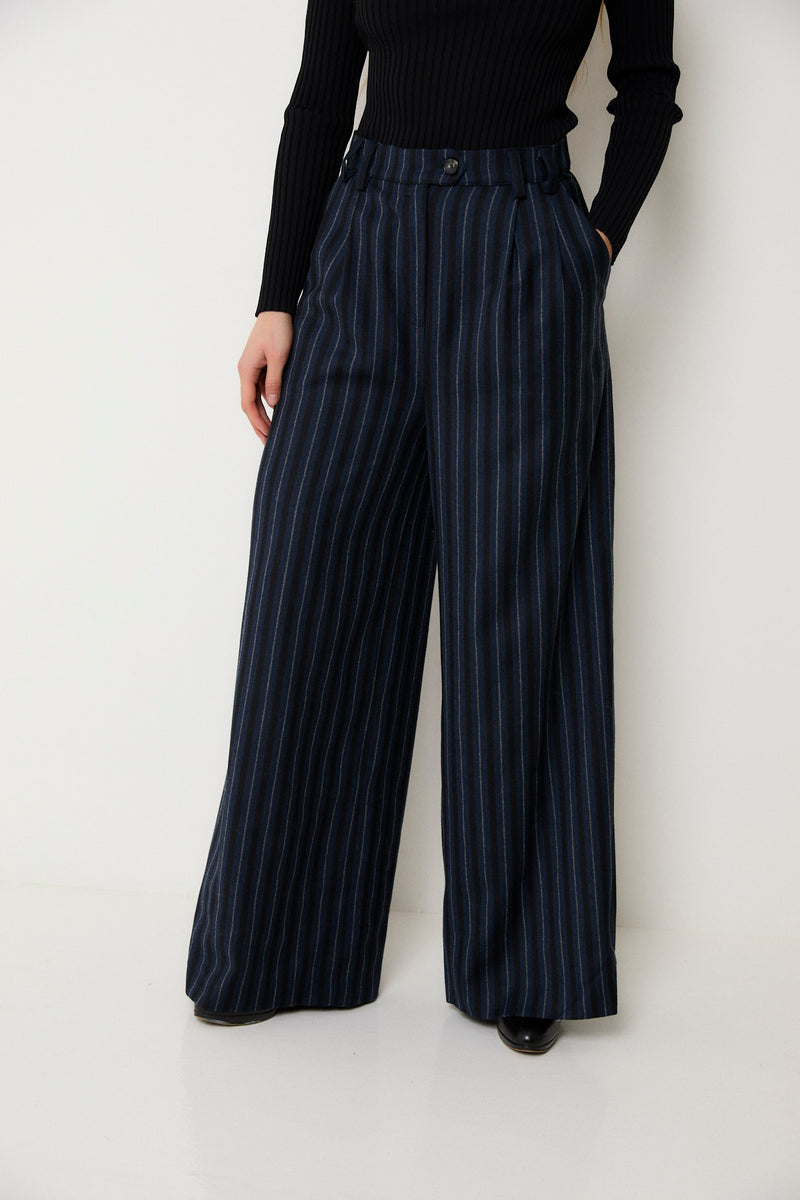 PANTALON CHARLOT RAYURES MARINE