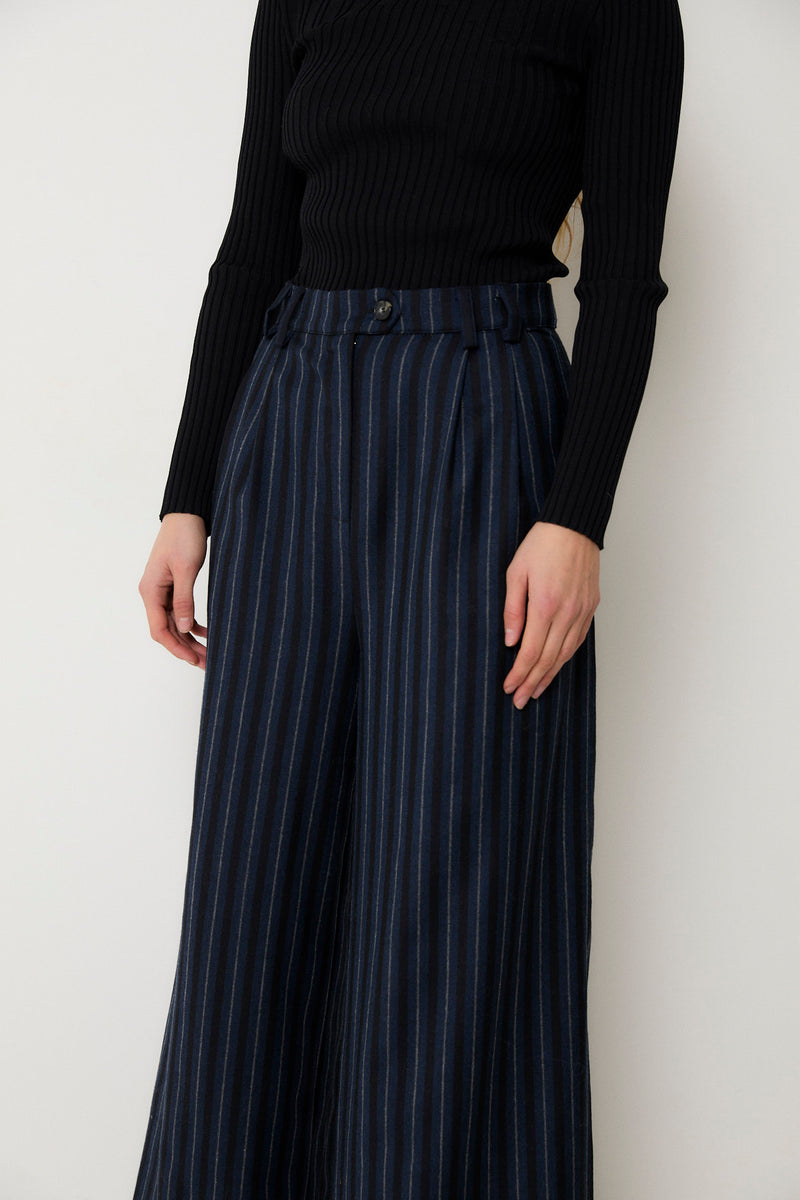 PANTALON CHARLOT RAYURES MARINE