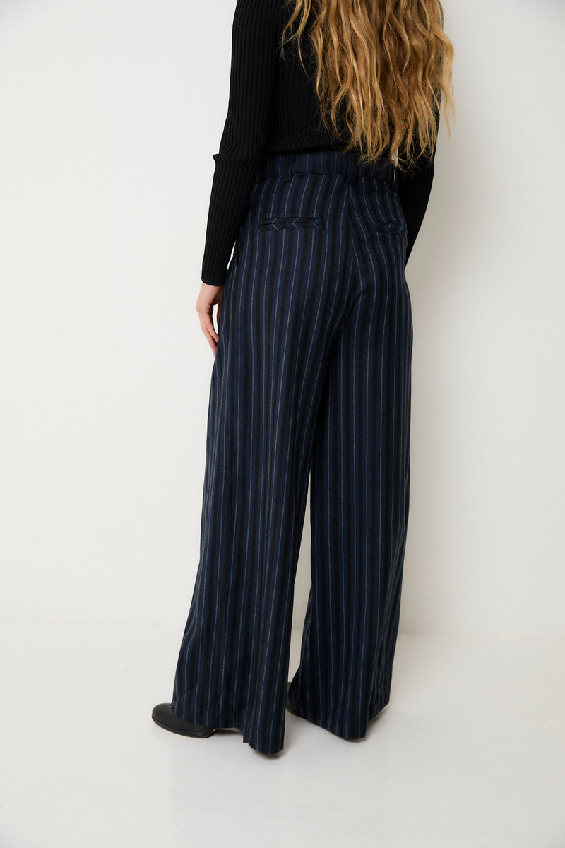 PANTALON CHARLOT RAYURES MARINE